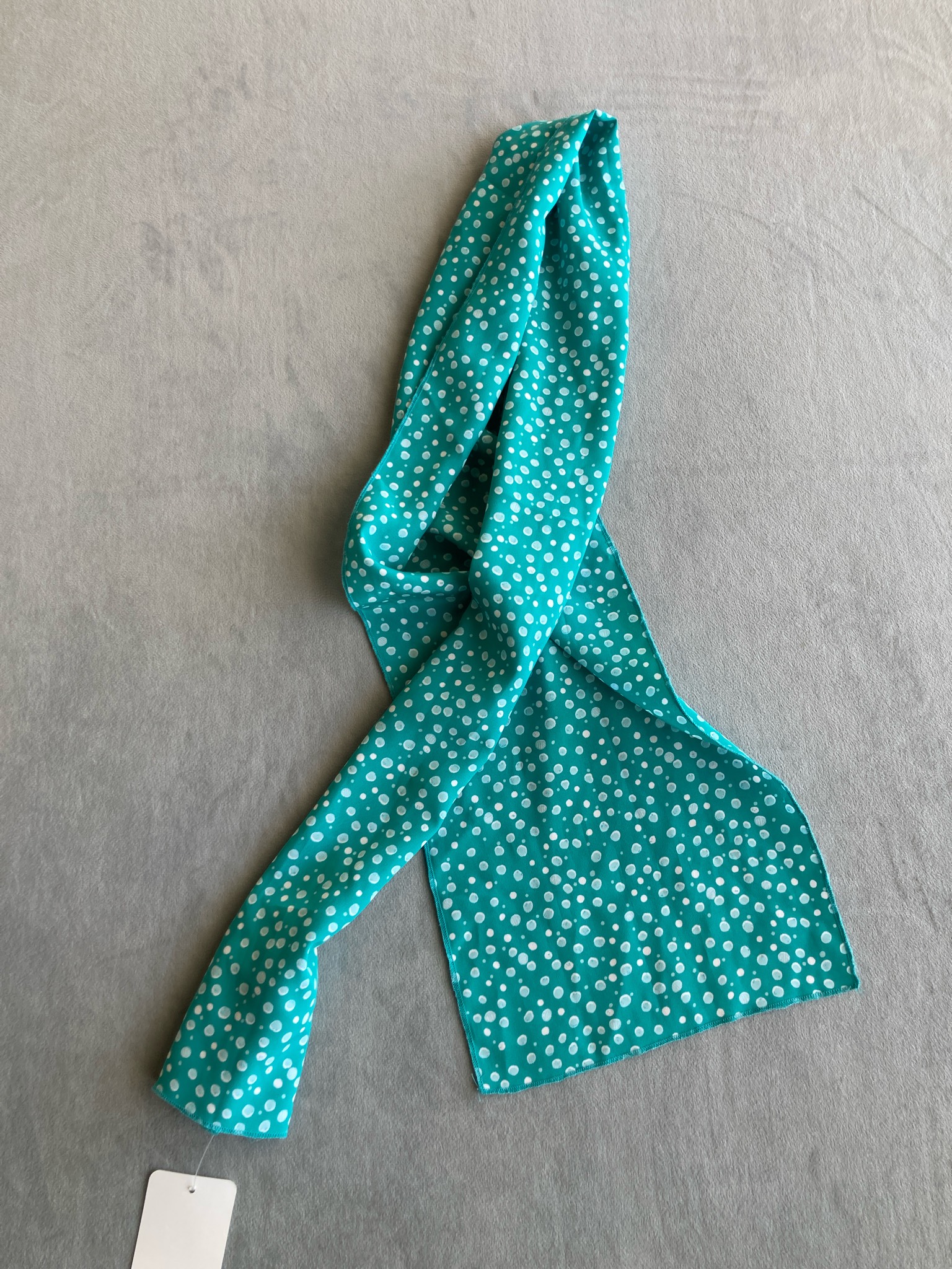 Turquoise Polka Dot Stretch Knit Swim Top