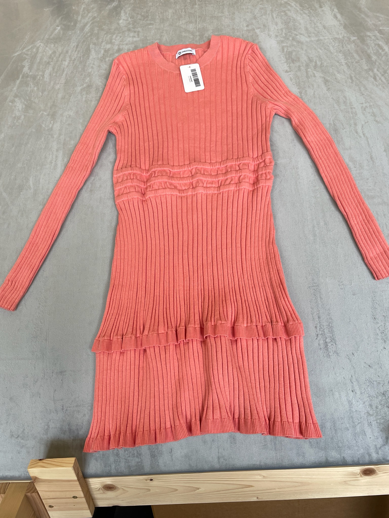 Wenrine Coral Ribbed Knit Sweater Dress Size M