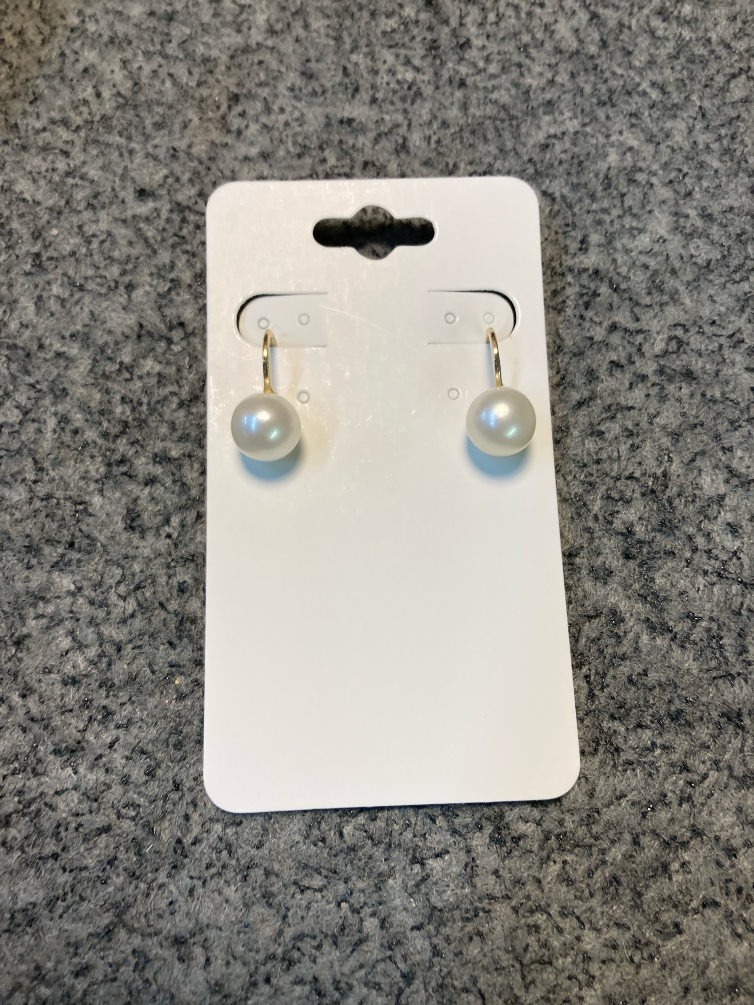 Vintage Japan Signed Cream Pearlescent Drop Earrings