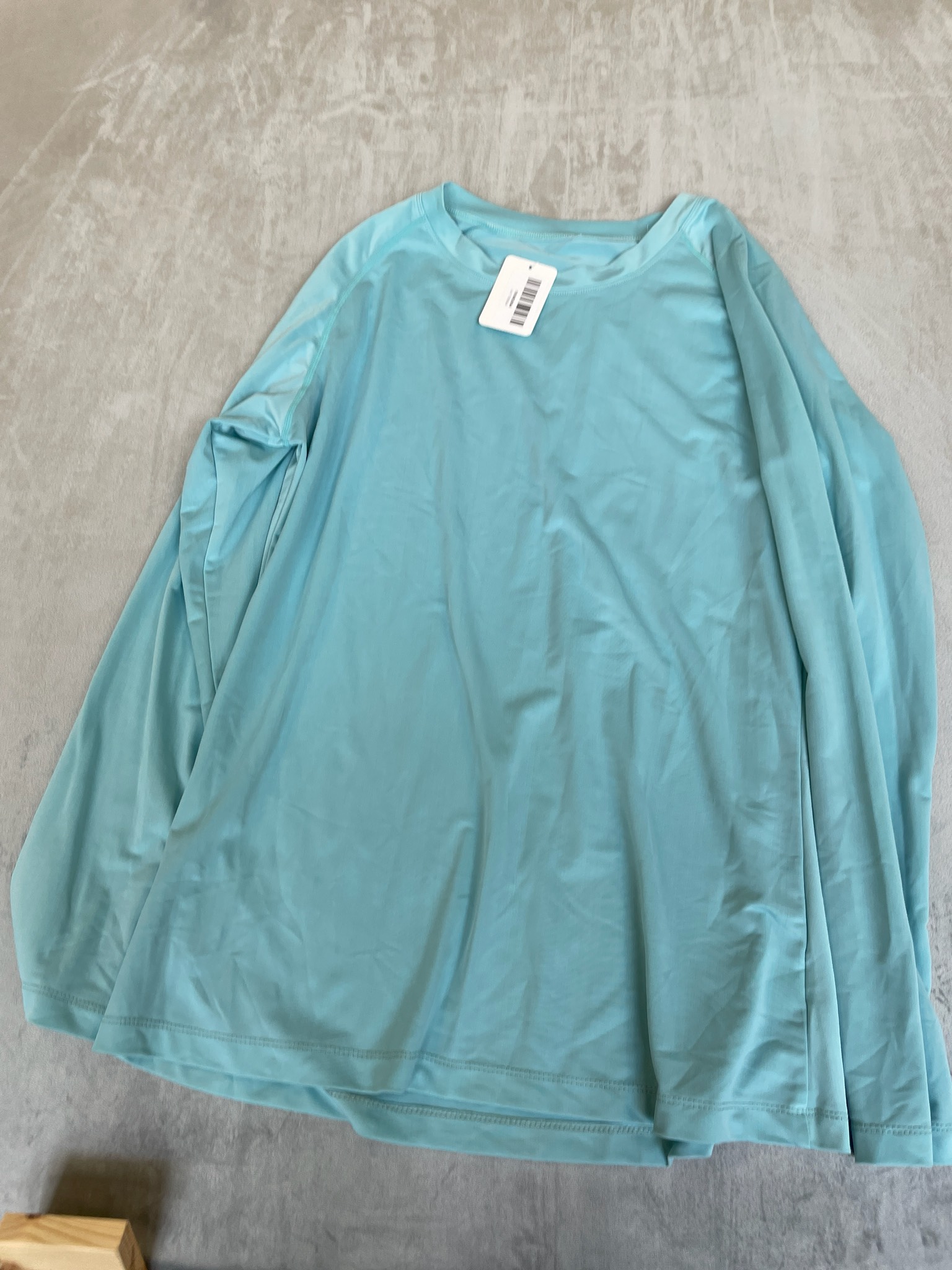 Light Aqua Knit Long Sleeve Top