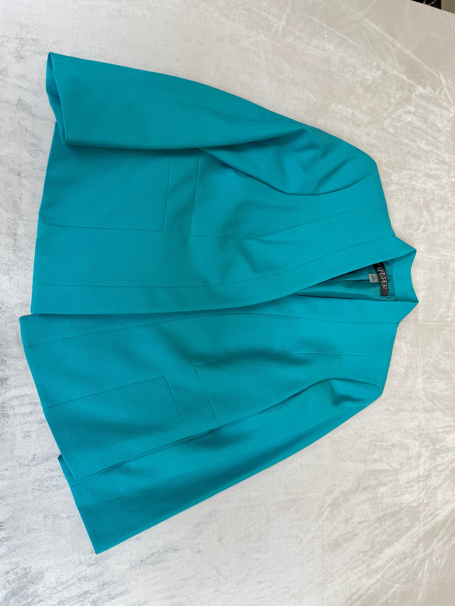 Kasper Teal Crepe-Like Blazer Size Size 6