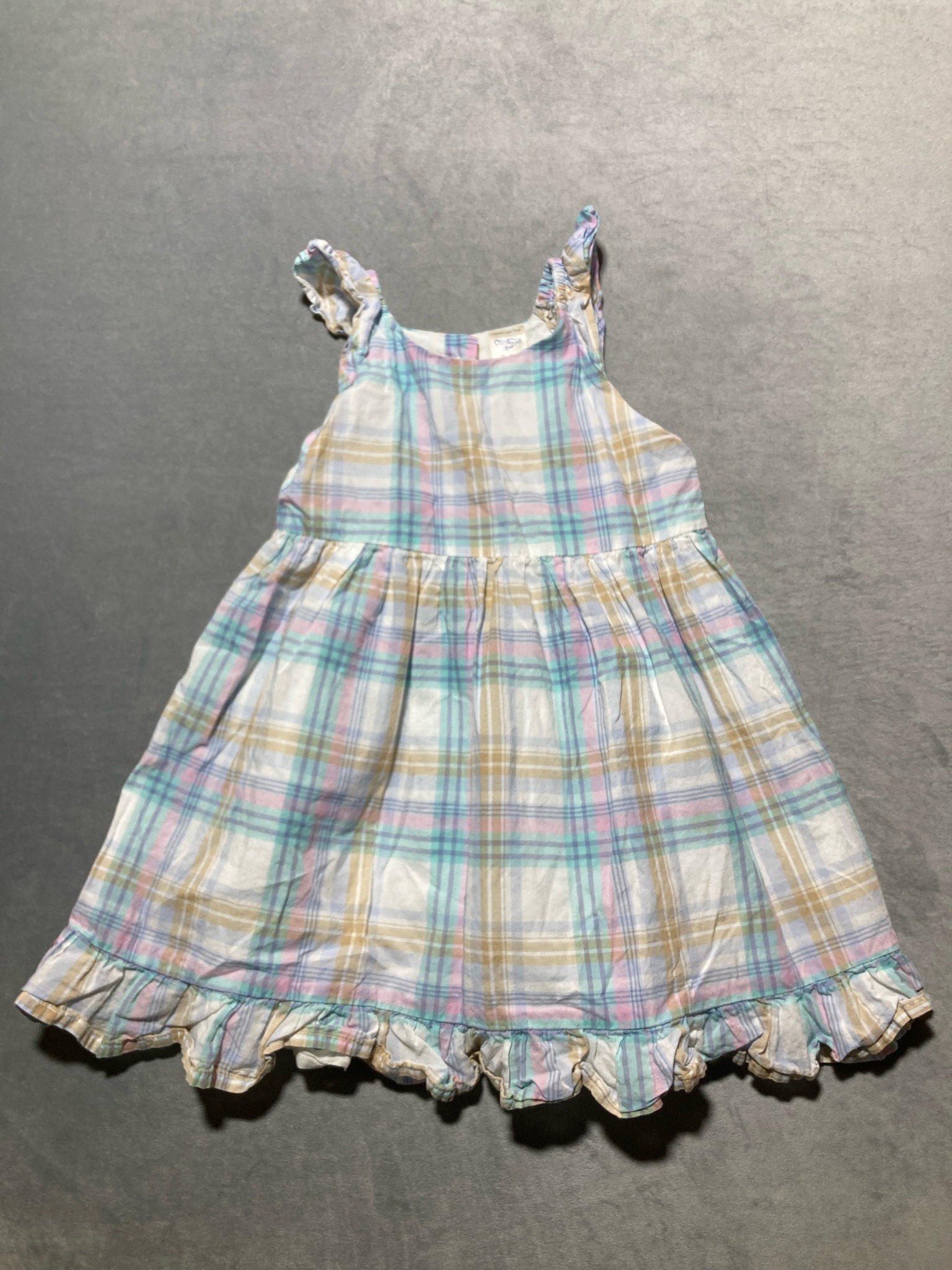 OshKosh B'gosh Pastel Plaid Cotton Dress Size 2T