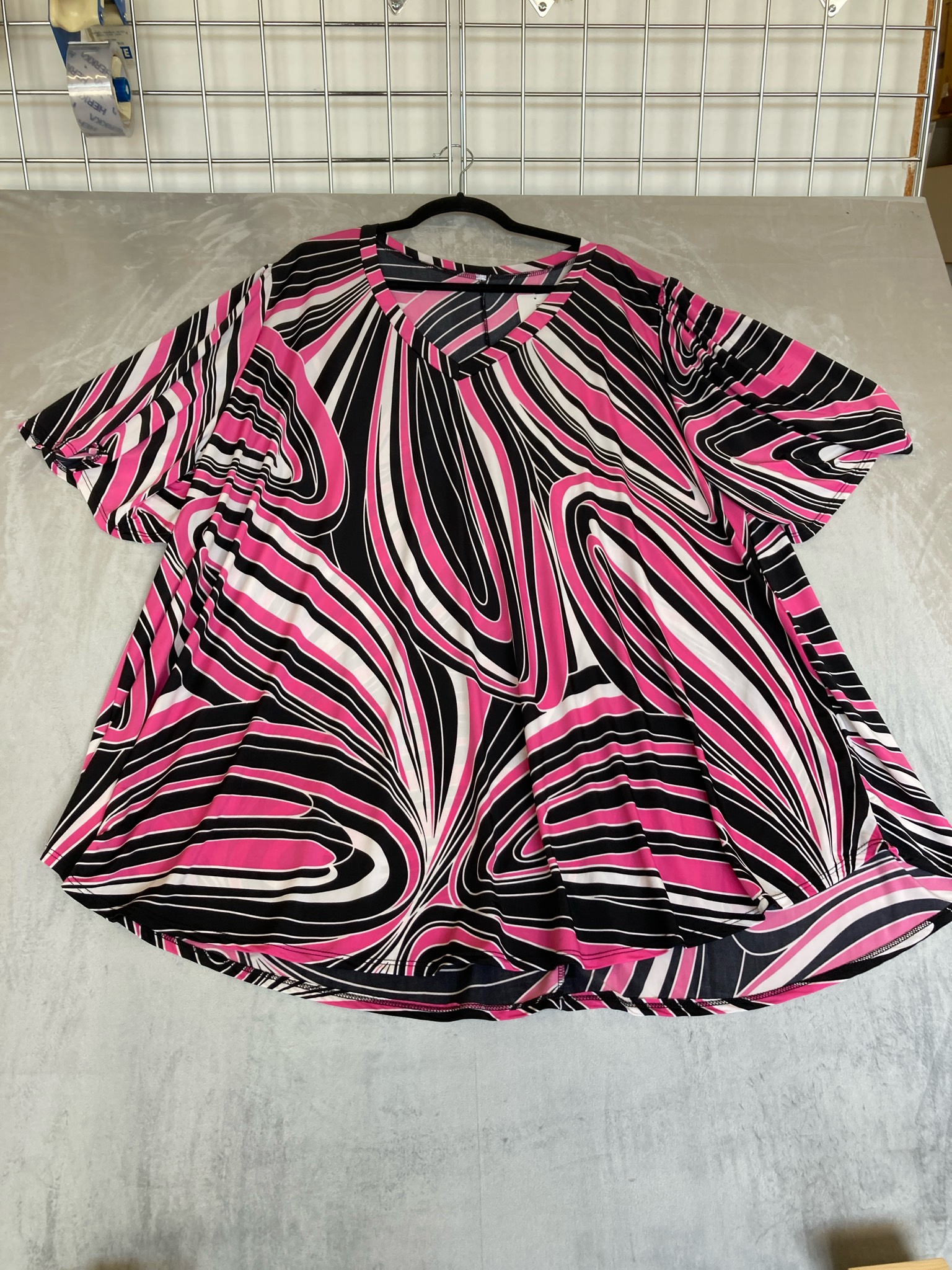 Pink Black Swirl Knit Tunic