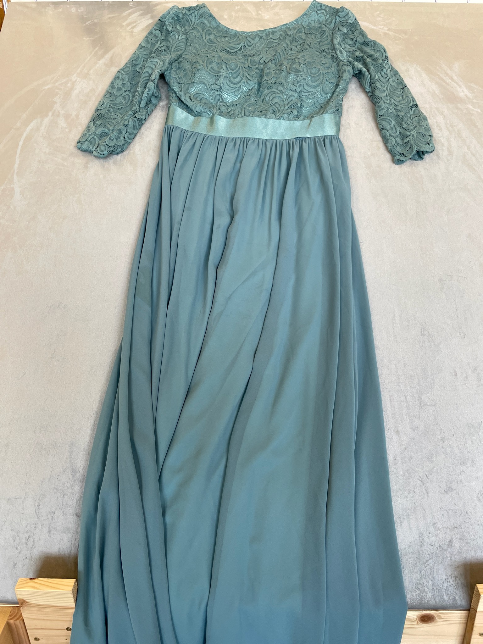 Ever Pretty Light Teal Lace Maxi Dress Size XL