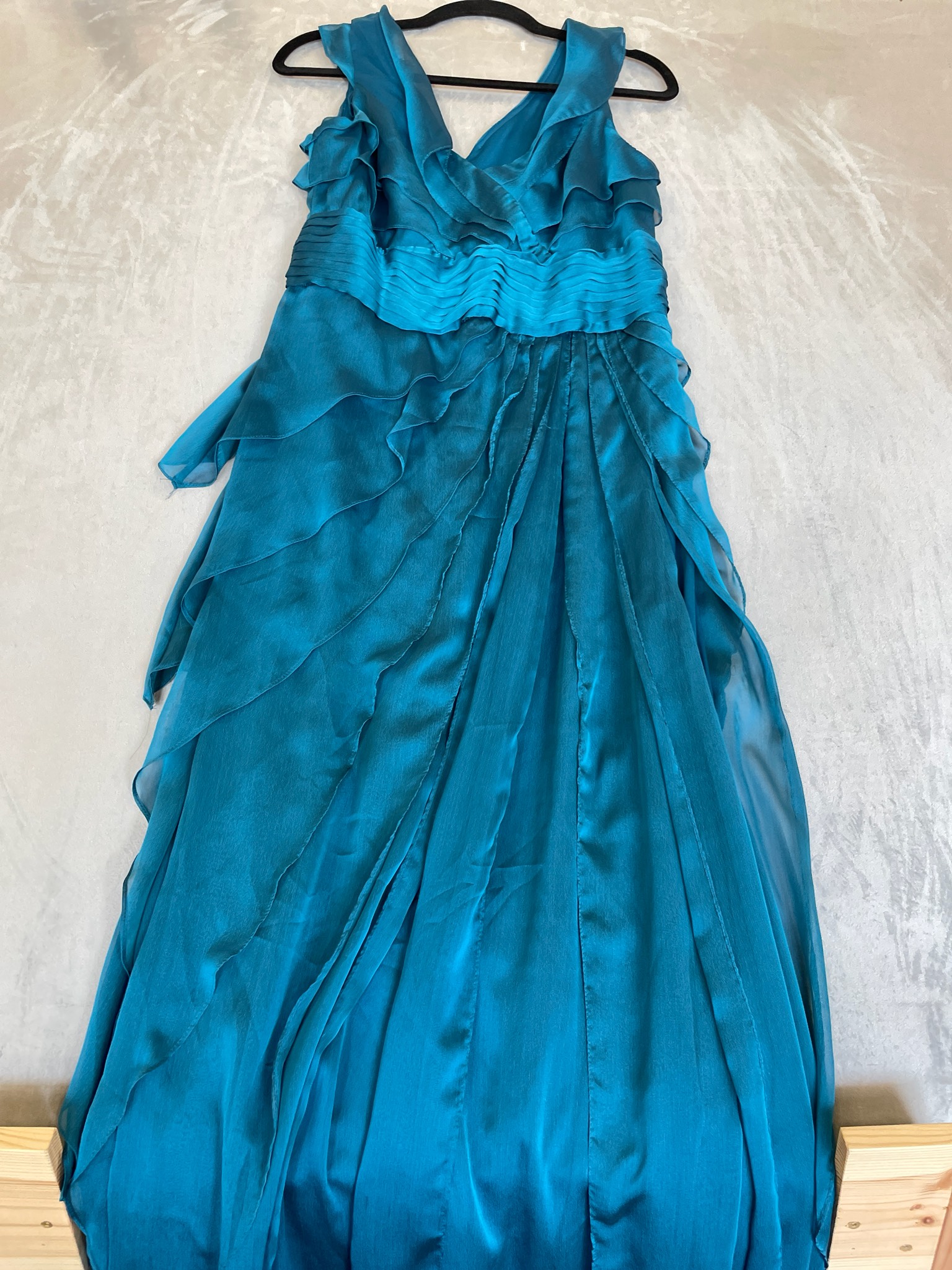 Adrianna Papell Teal Chiffon Occasion Dress Size 12P