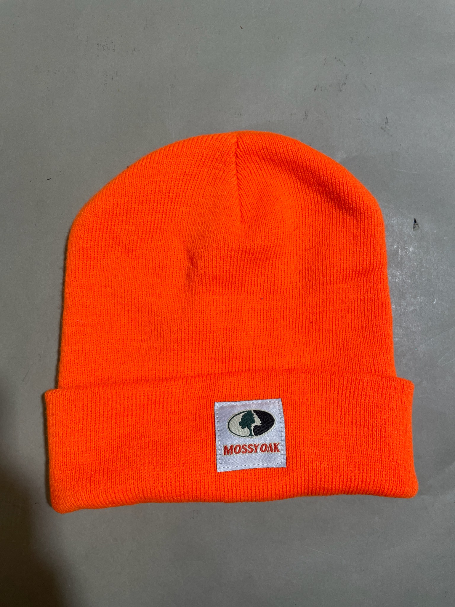 Mossy Oak Safety Orange Acrylic Cuffed Beanie
