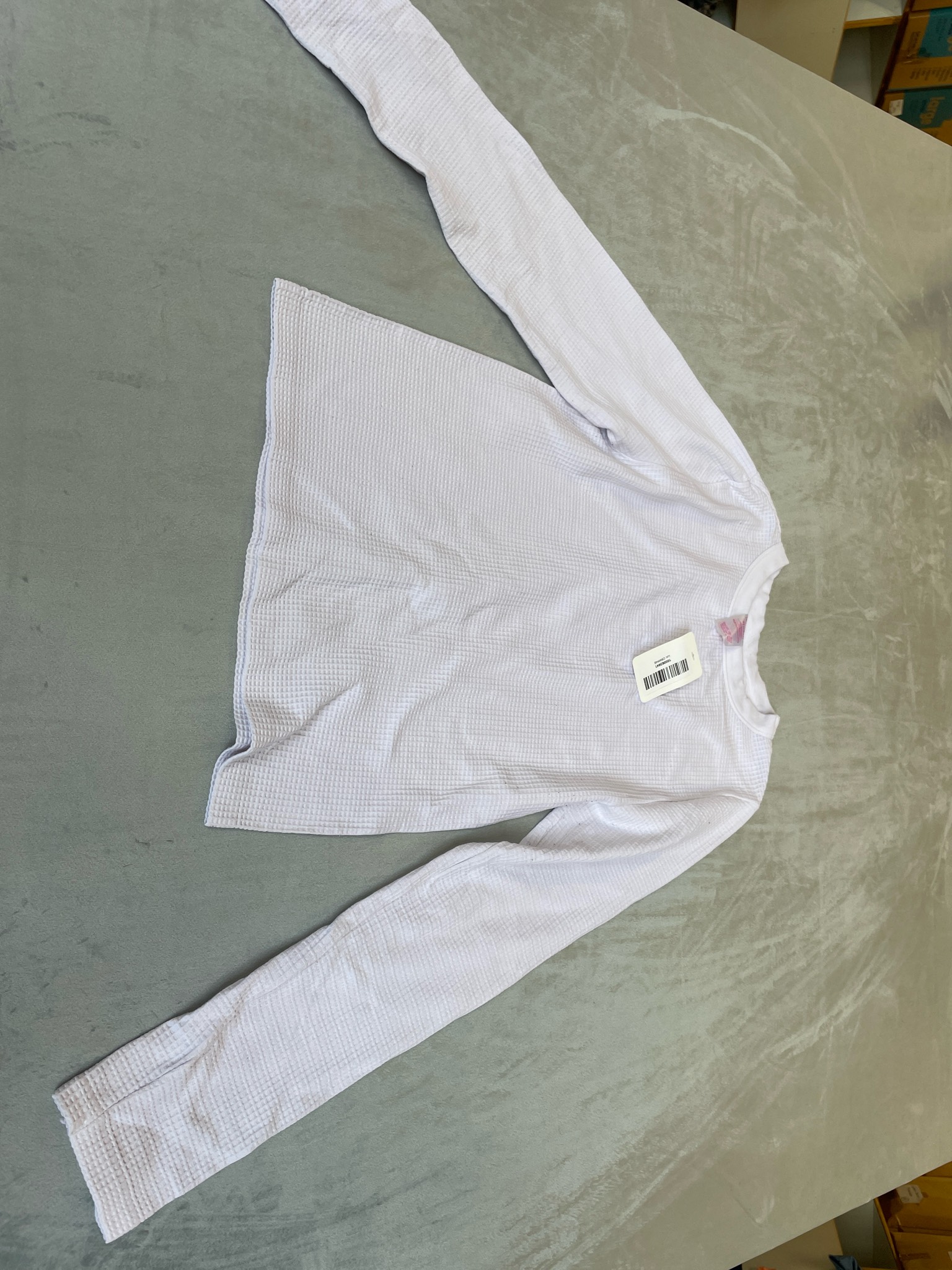 No Boundaries Light Lavender Waffle Knit Nylon Blend Long-Sleeve Top Size XL (15-17)