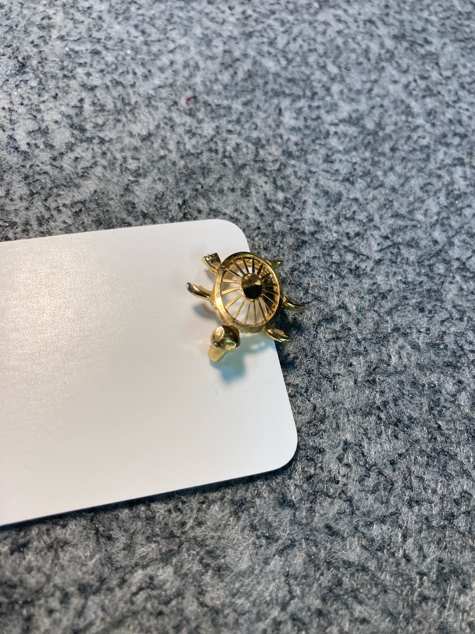 Vintage Gold Tone Turtle Brooch Size Small