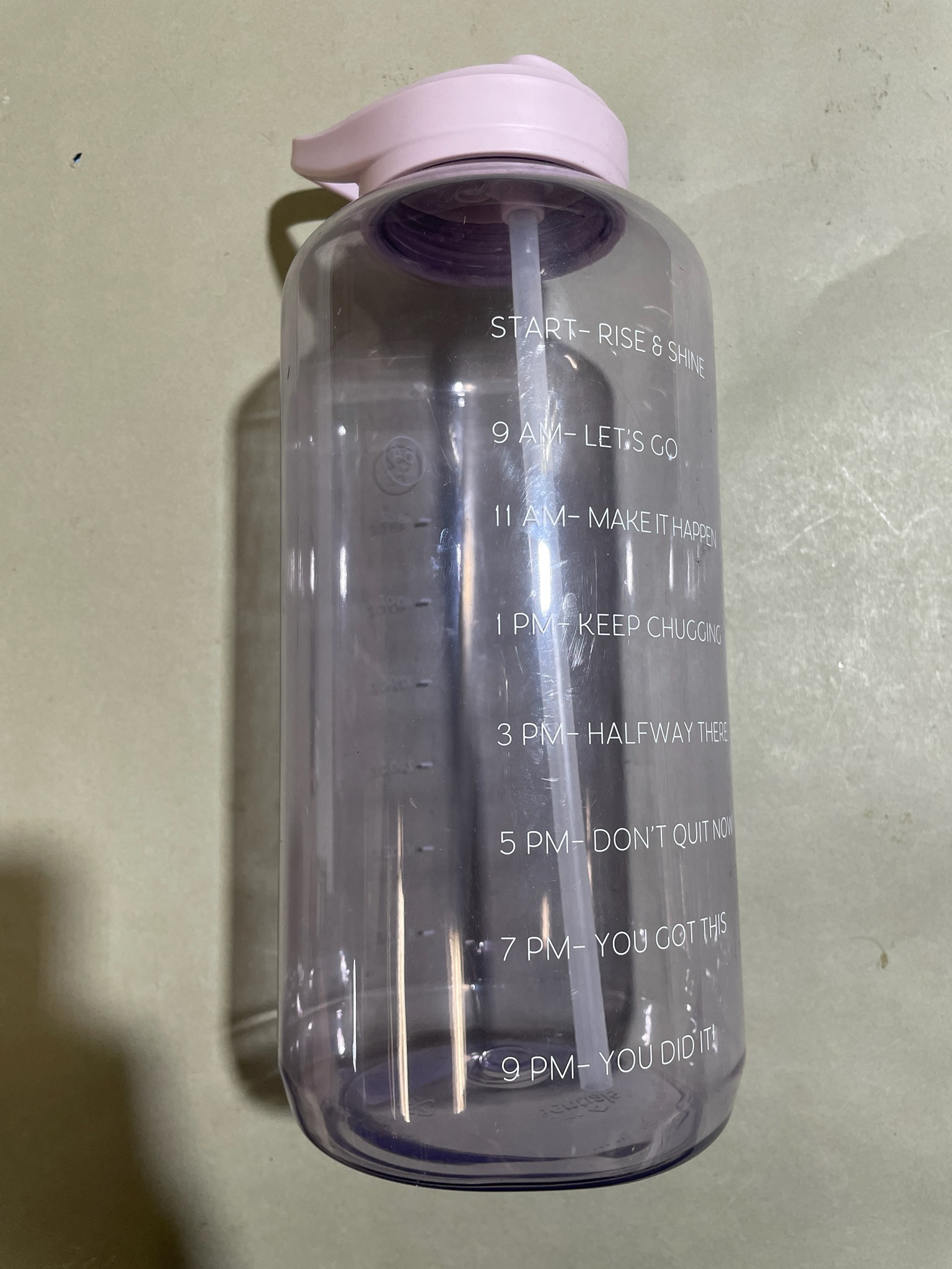 Translucent Purple Straw Water Bottle Size 64 oz