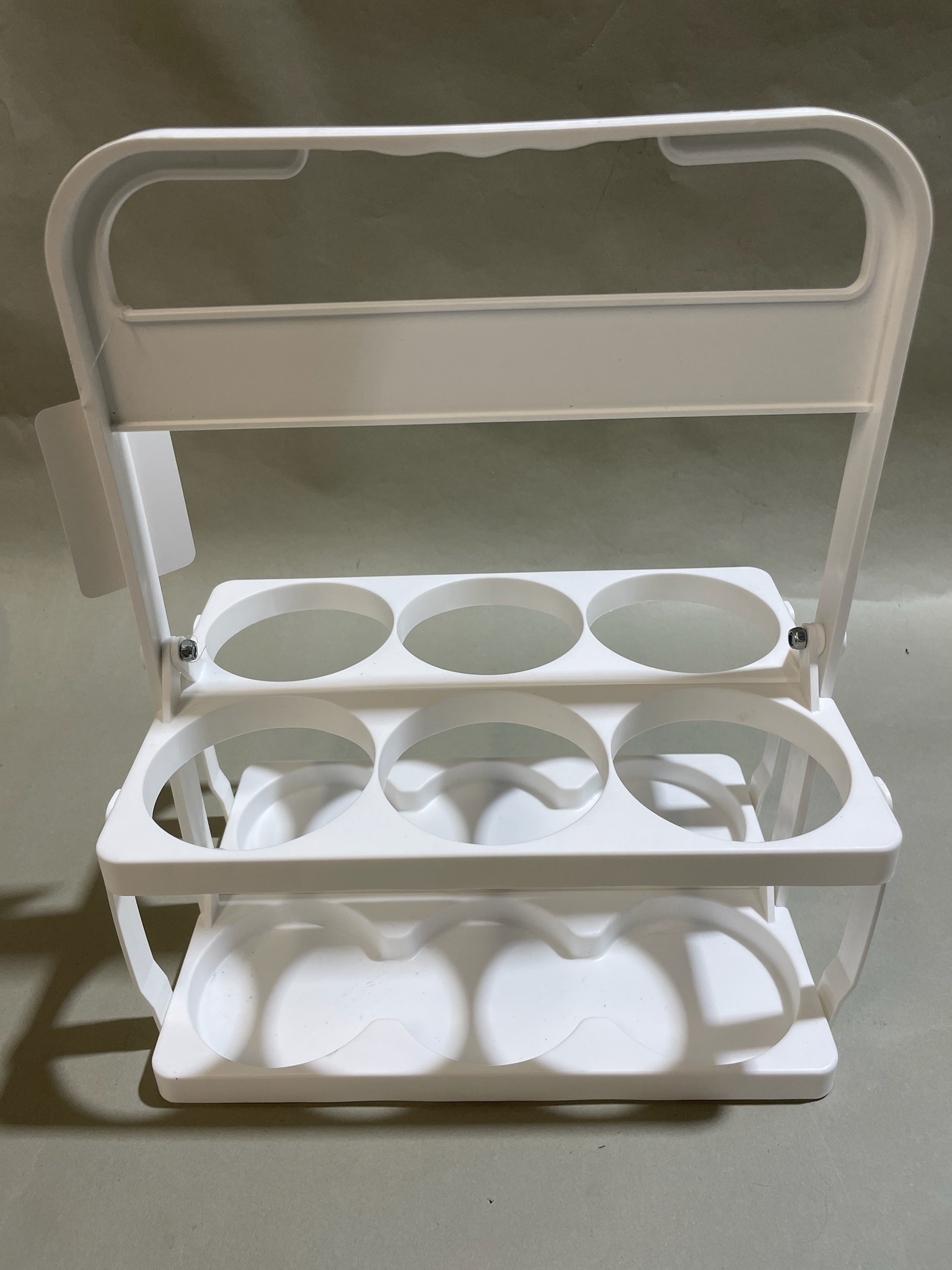 White Plastic 2-Tier Bottle Rack
