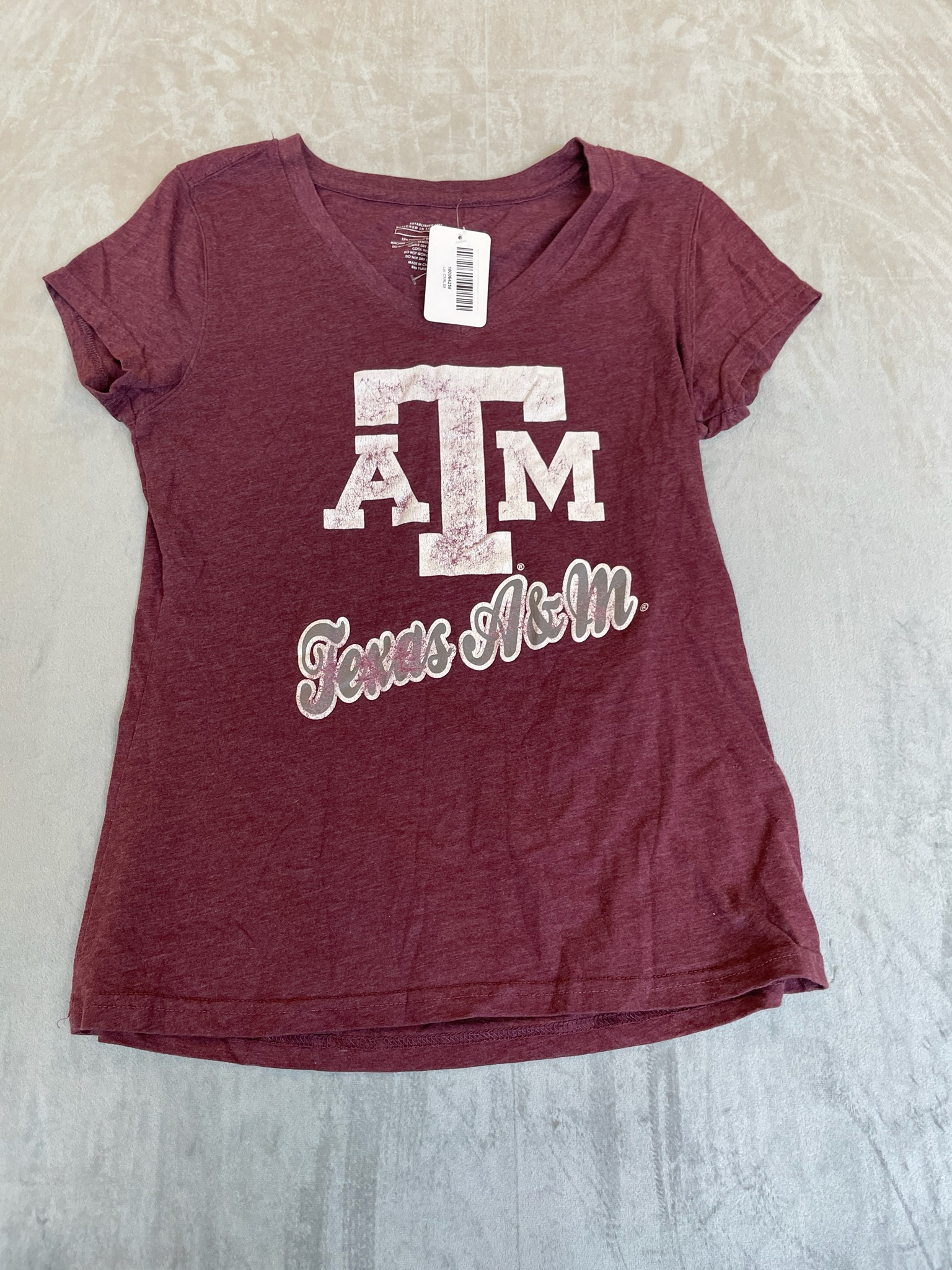 Maroon Cotton-Polyester T-Shirt Size Large