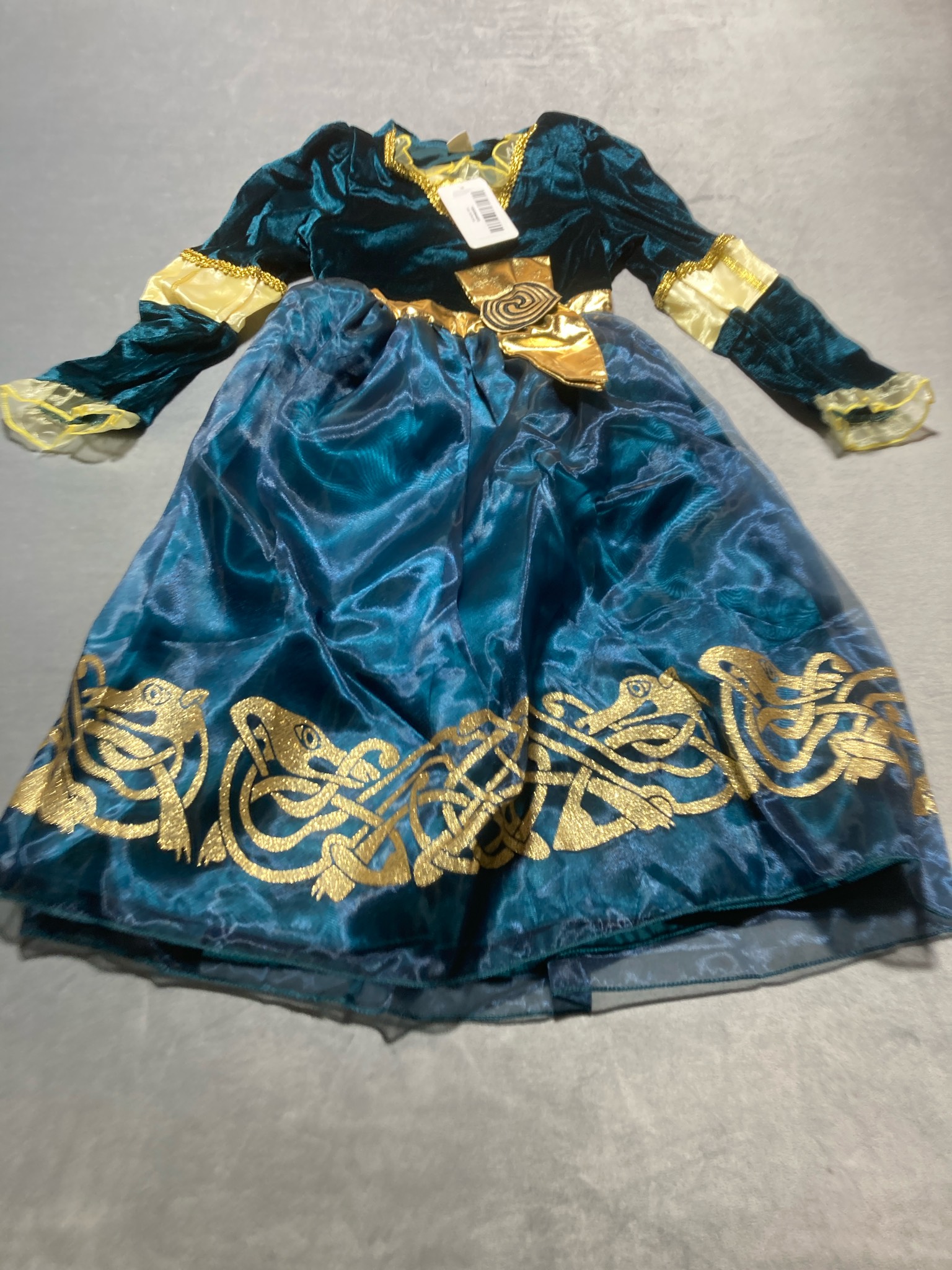 Teal Velvet-Look Costume Dress Size 110