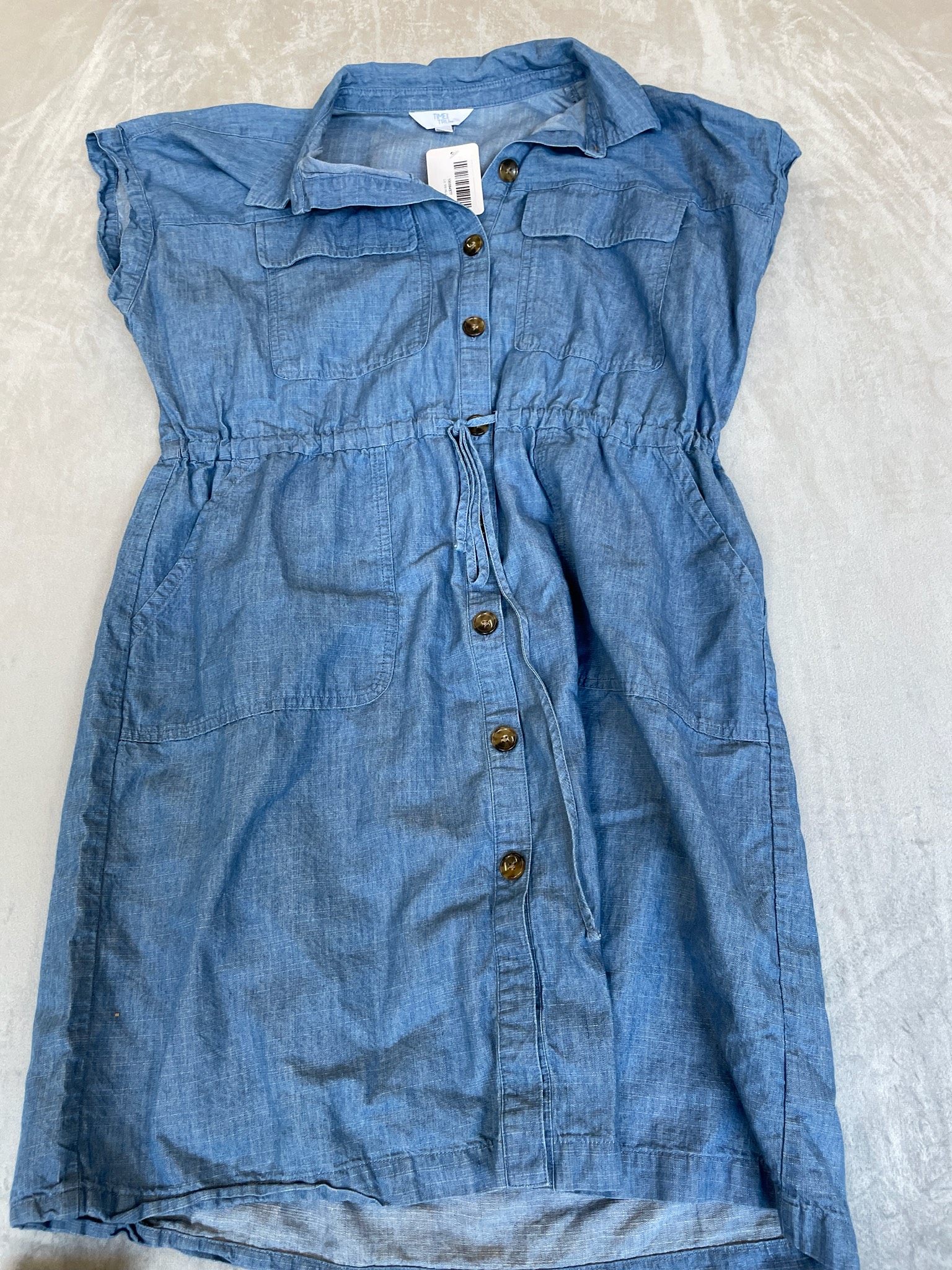 Time and Tru Light Blue Chambray Shirt Dress Size L (12-14)