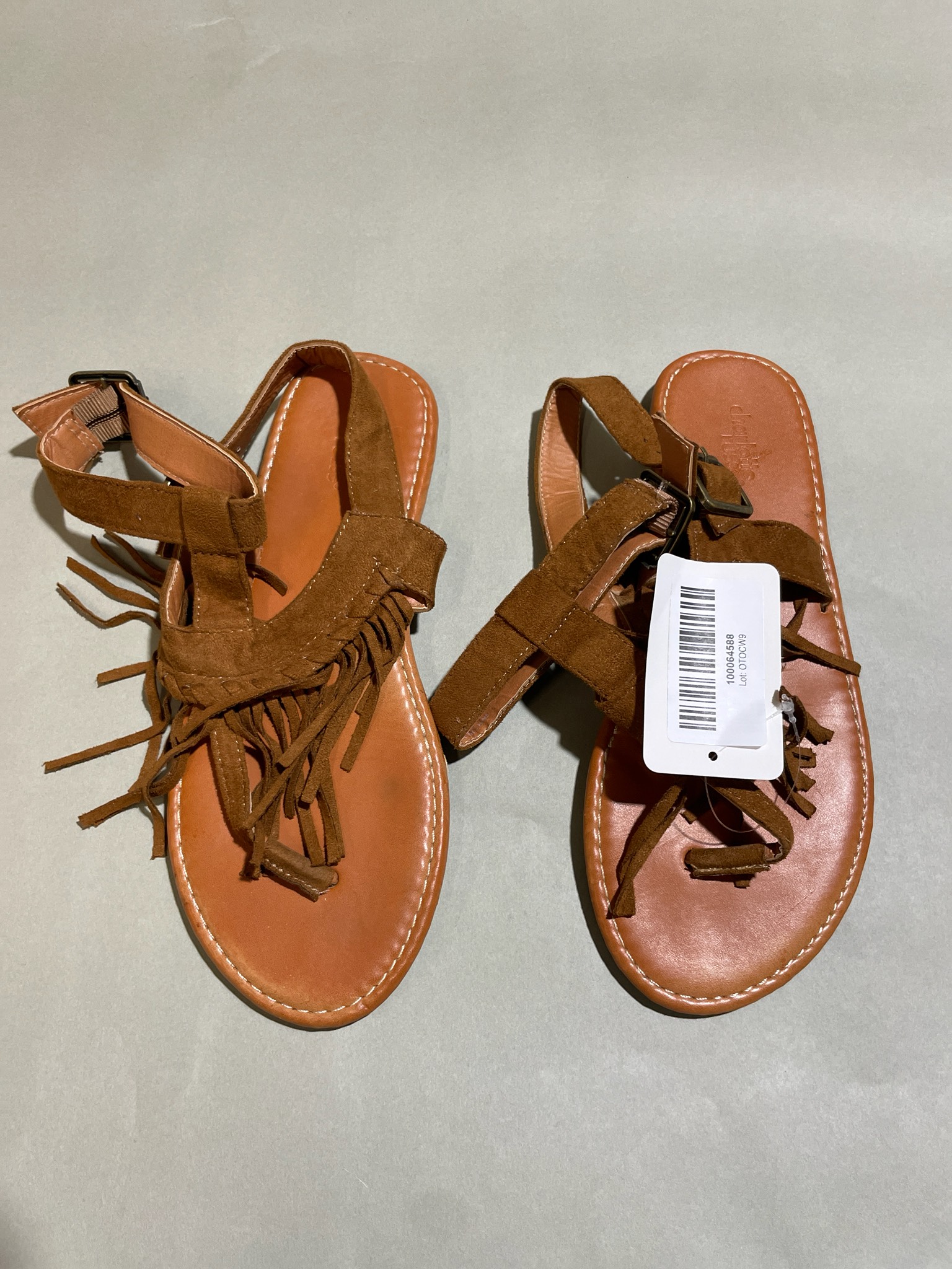 Charlotte Russe Brown Suede Fringe Sandals Size Size 8