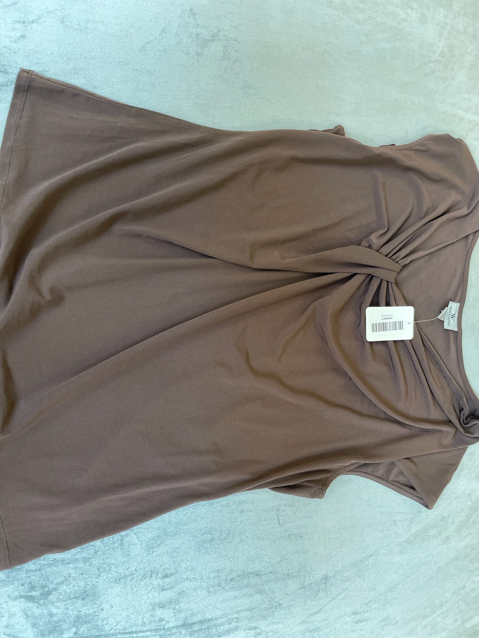 Worthington Brown Stretch Knit Sleeveless Top Size XL