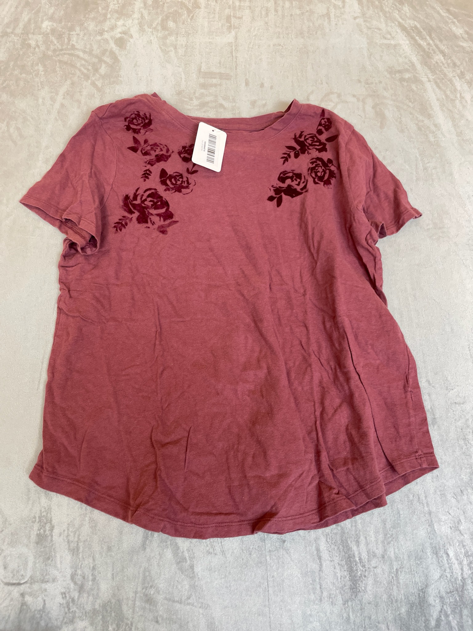 Old Navy Dusty Rose Floral Knit T-Shirt Size L