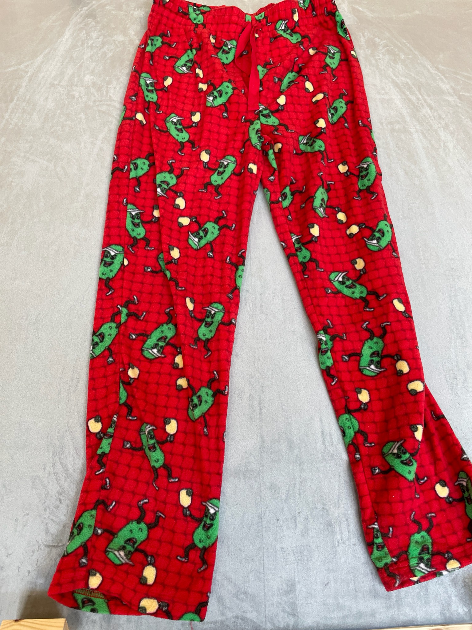 Canyon Creek Red Pickle Print Brushed Fleece Pajama Pants Size M