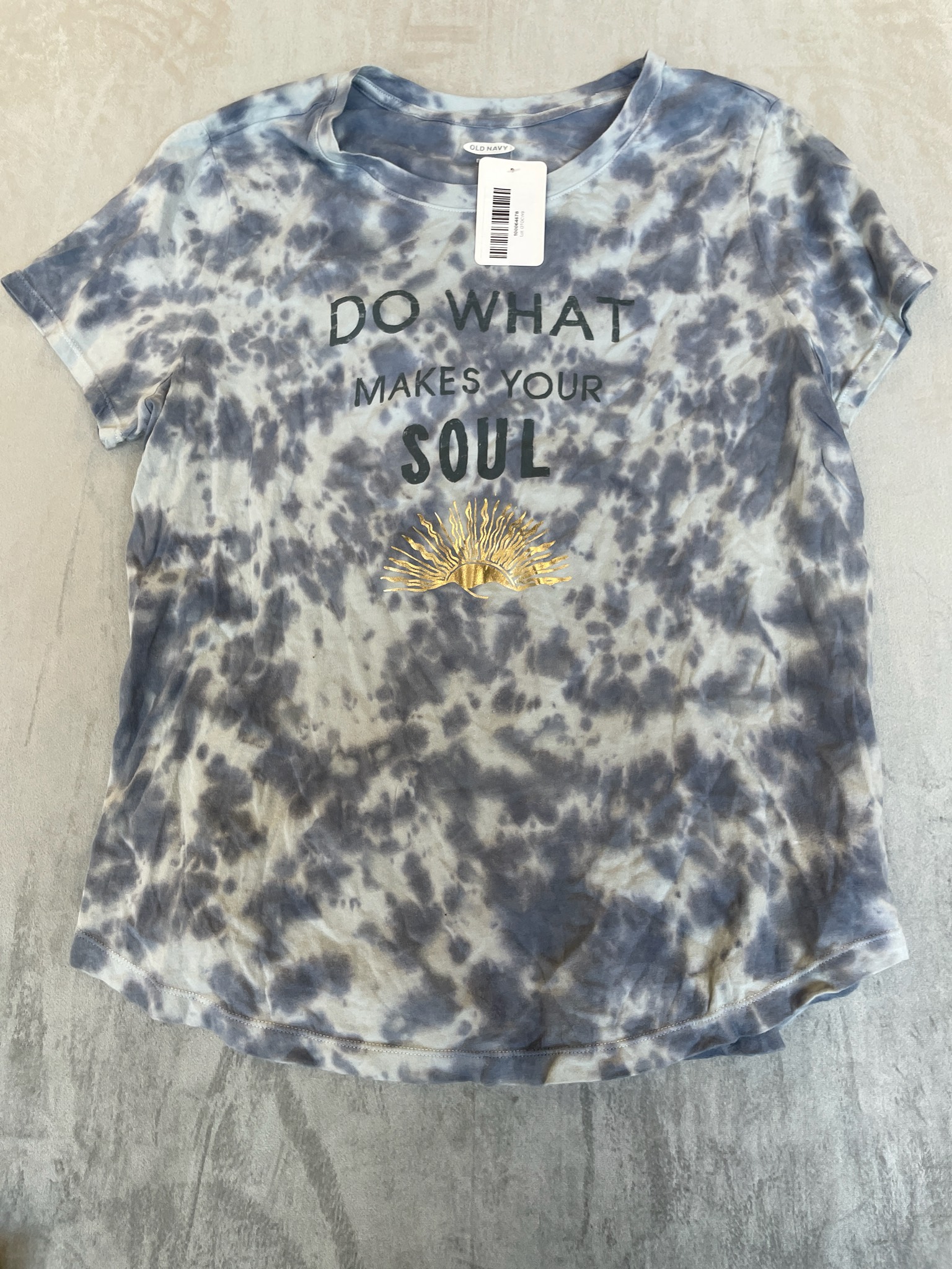 Old Navy Blue-Gray Tie-Dye Knit Jersey T-Shirt Size Large