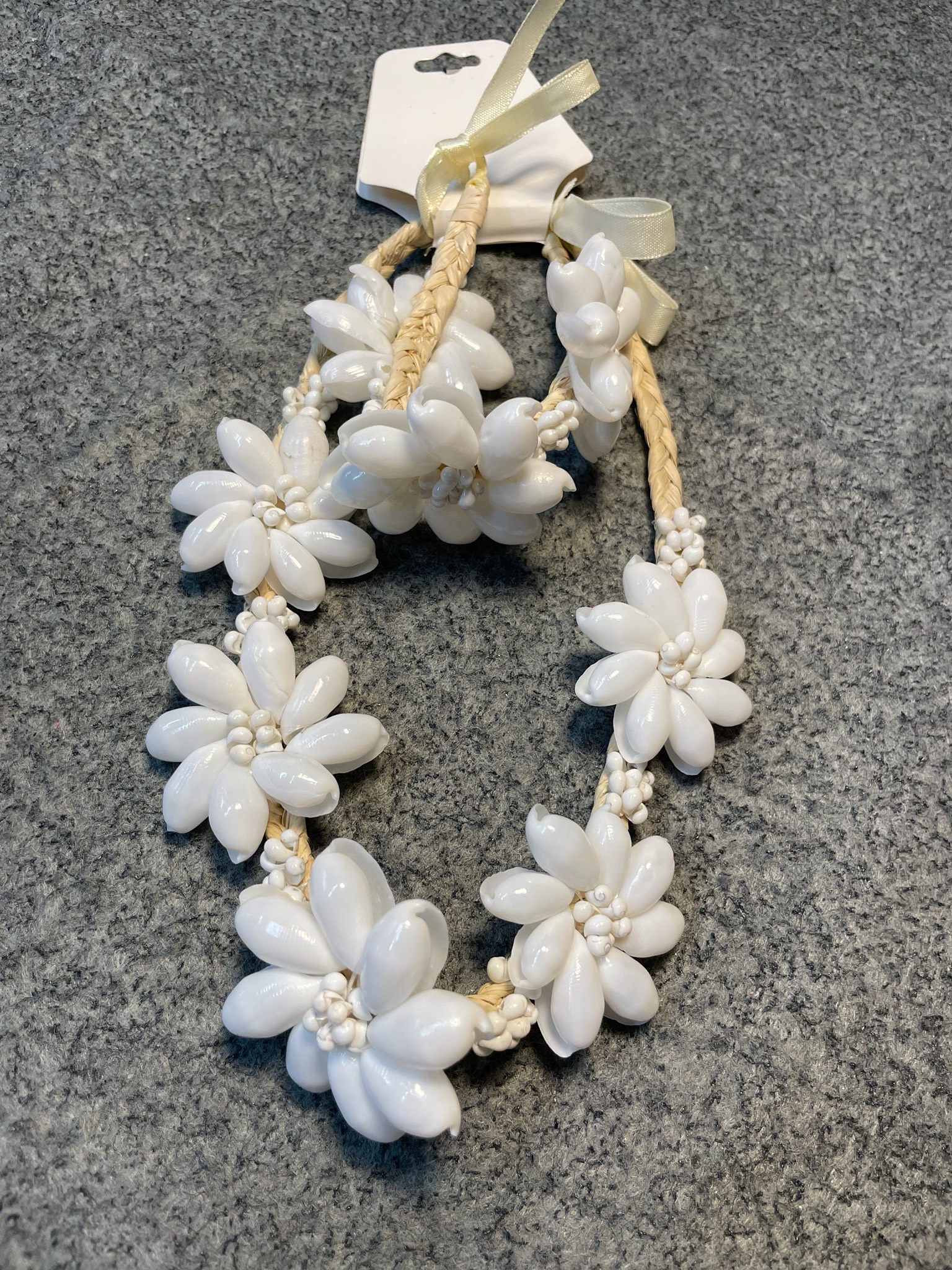 White Flower Cluster Necklace and Bracelet Set