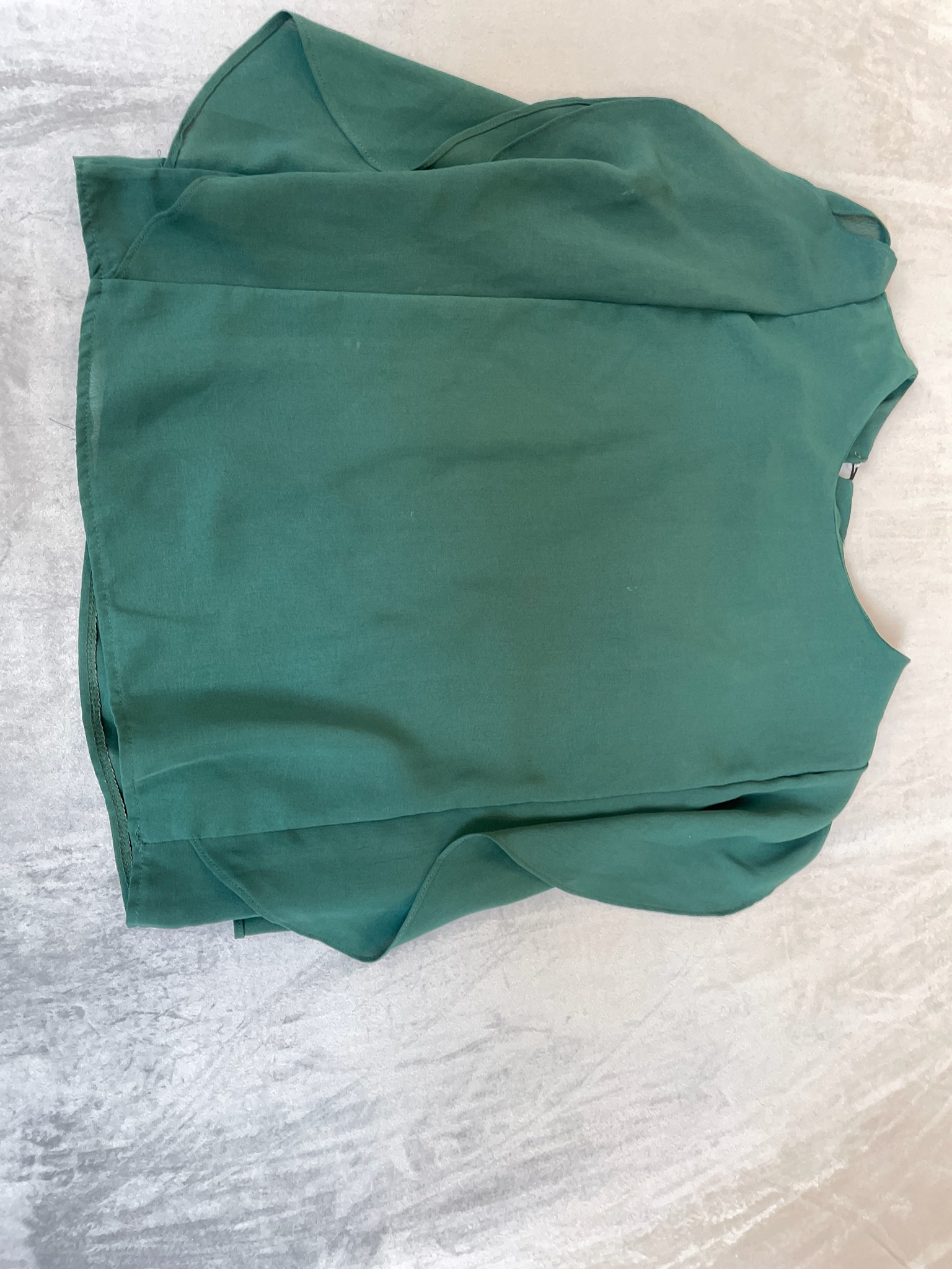 Deep Teal Green Woven Sleeveless Blouse
