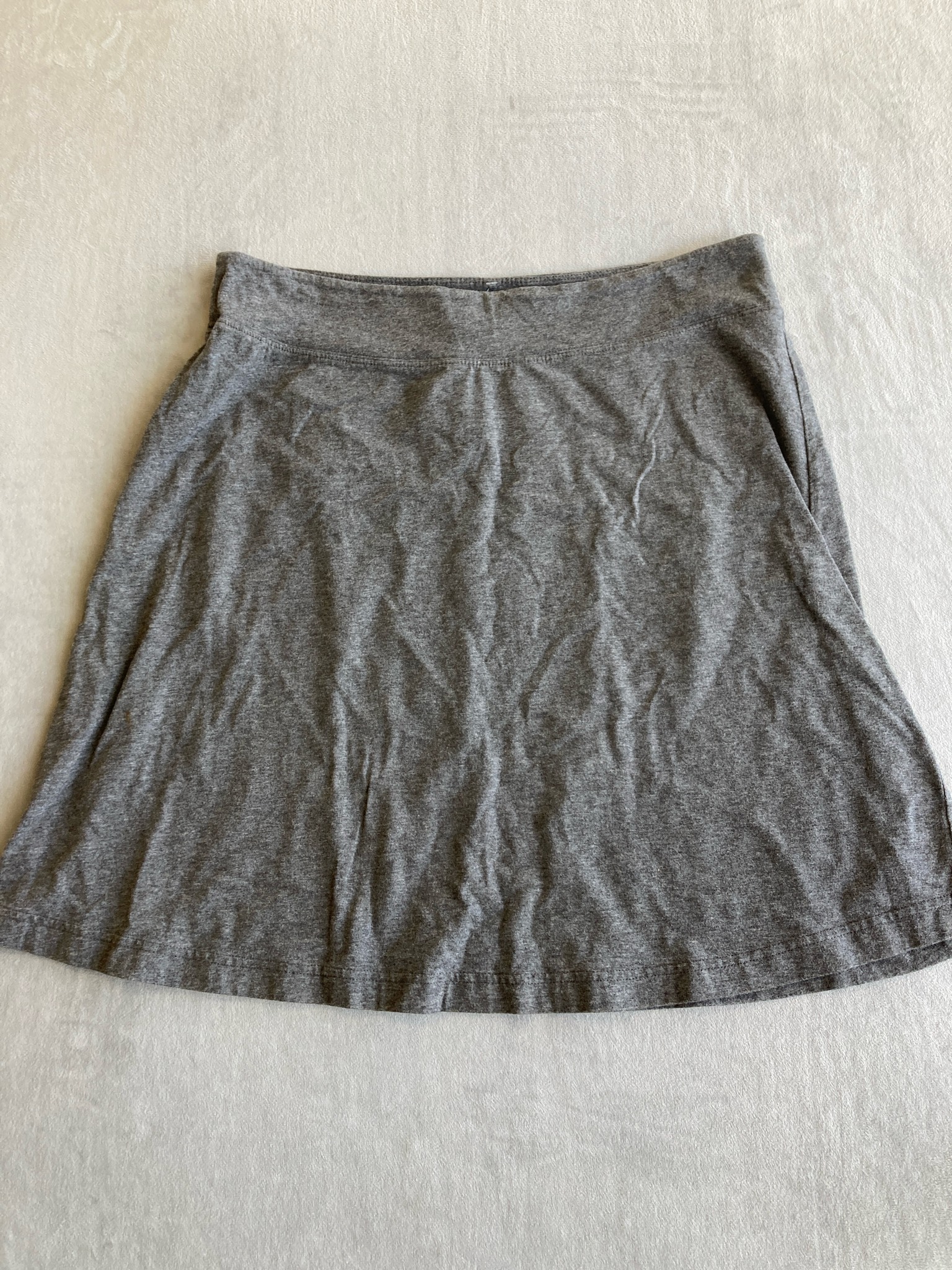 Merona Heather Gray Cotton-Spandex Knit Skirt Size M