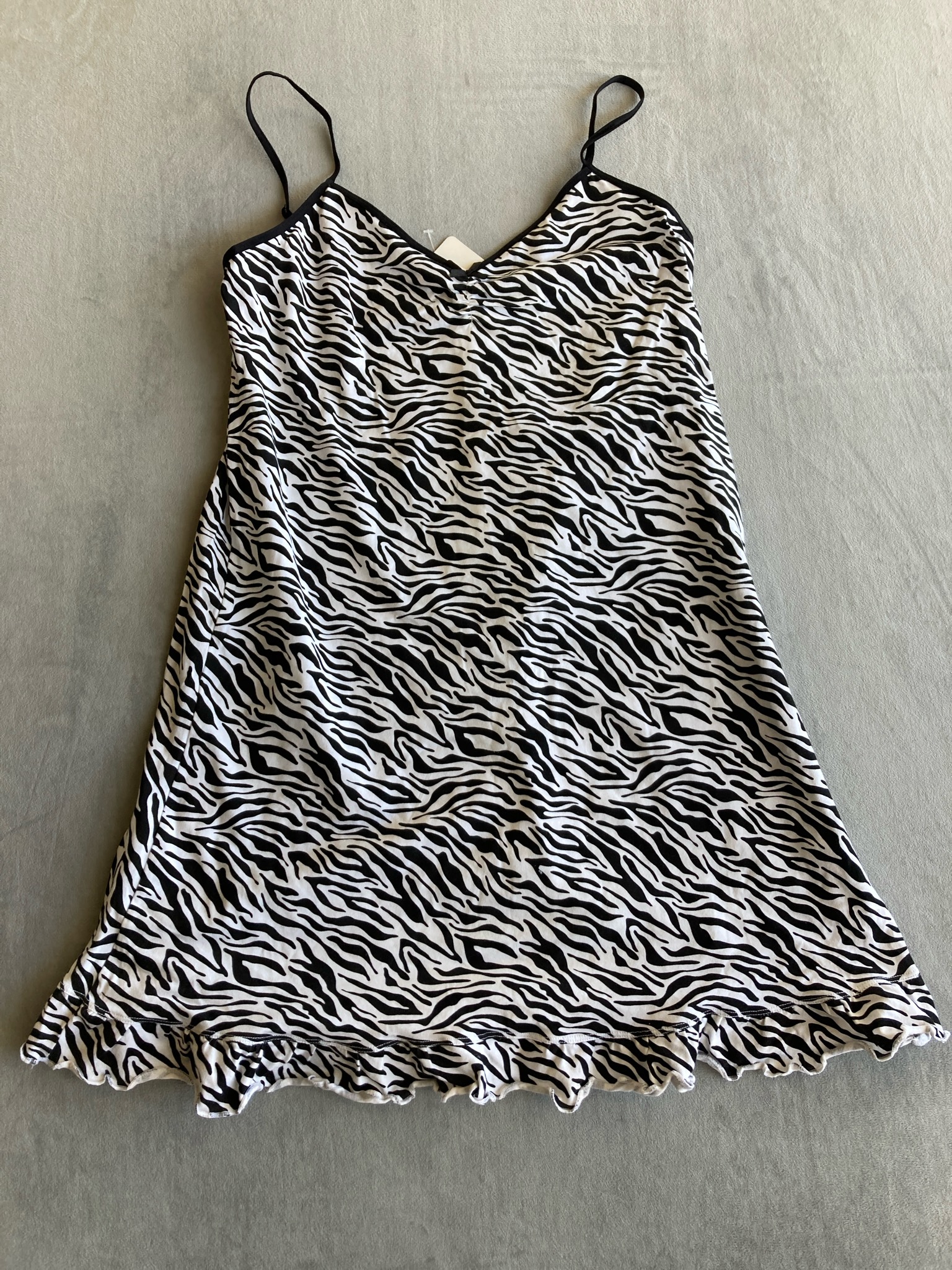 st heart eve Black and White Zebra Print Knit Slip Dress Size Medium