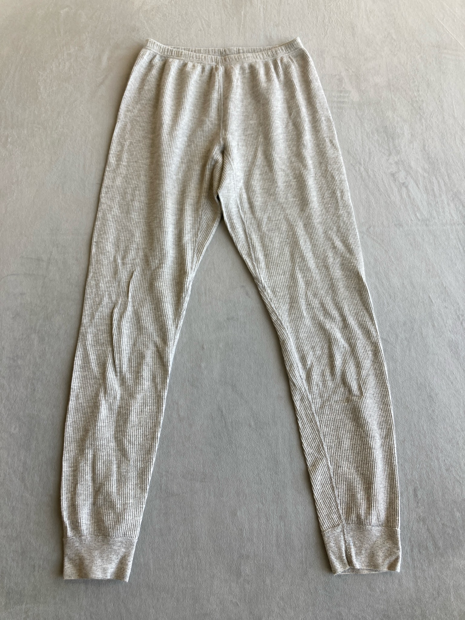 Fruit of the Loom Light Heather Gray Waffle Knit Thermal Leggings Size Small