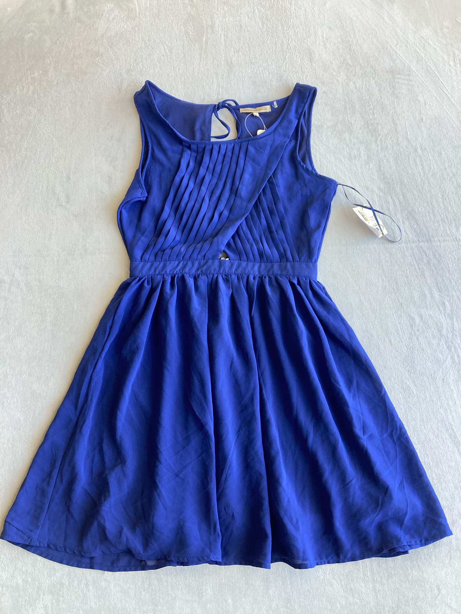 FOREIGN EXCHANGE Royal Blue Crepe-Like Dress Size S