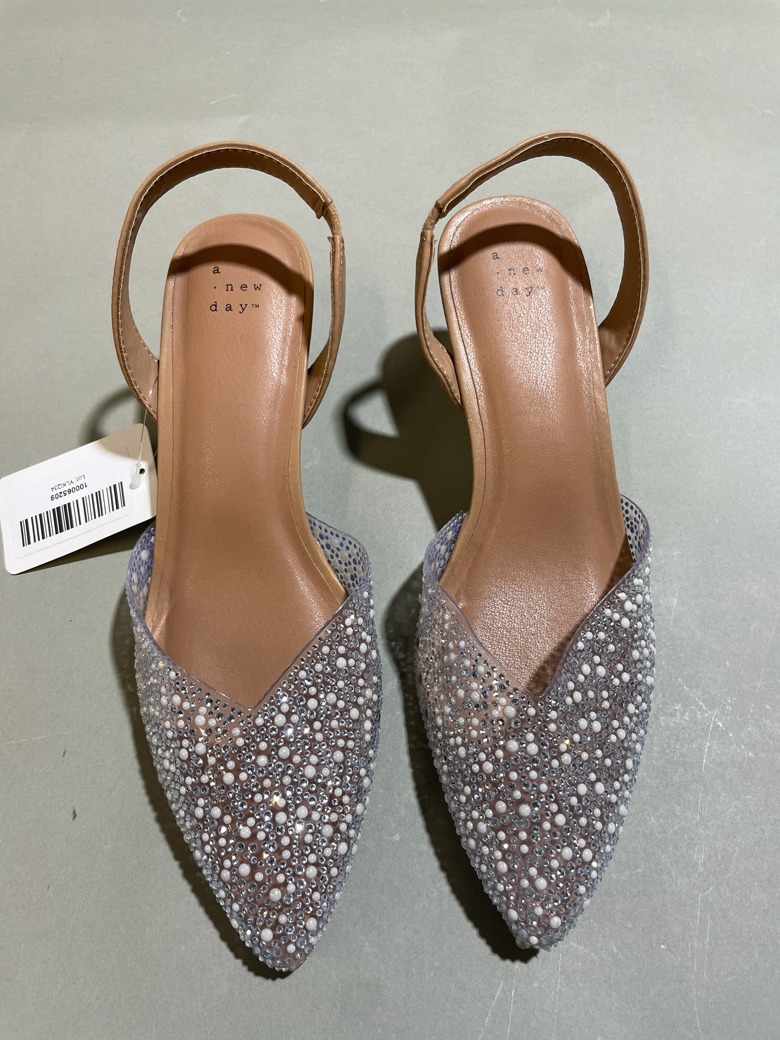 A New Day Lavender Embellished Slingback Heels Size Size 10