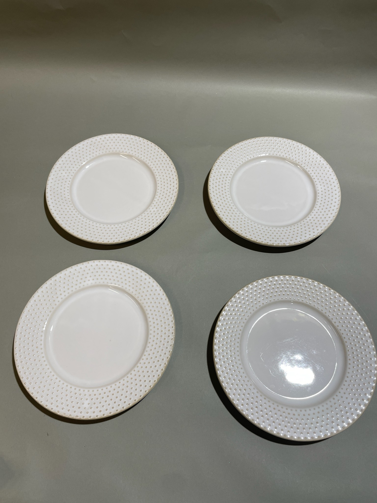 Better Homes & Gardens White Raised Dot Rim Plates
