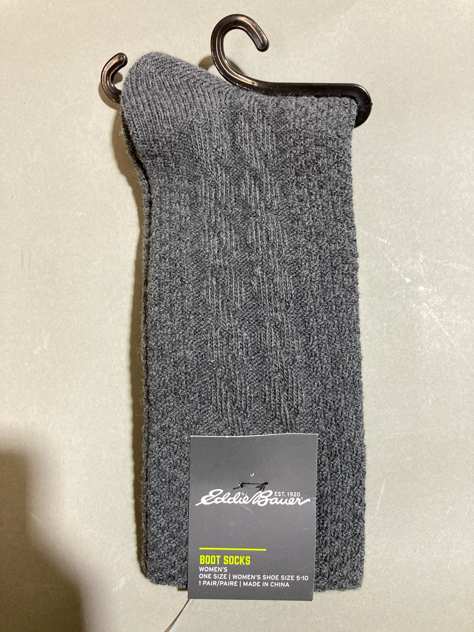 Eddie Bauer Charcoal Cable Knit Cotton-Blend Boot Socks Size One Size (Women's 5-10)