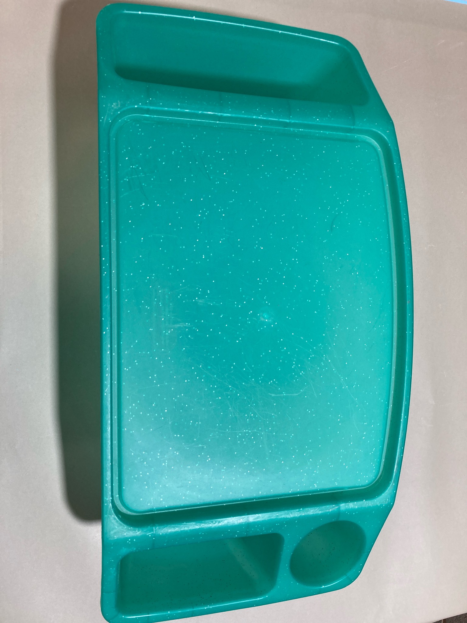 Creatology Teal Speckled 3-Compartment Divided Plate