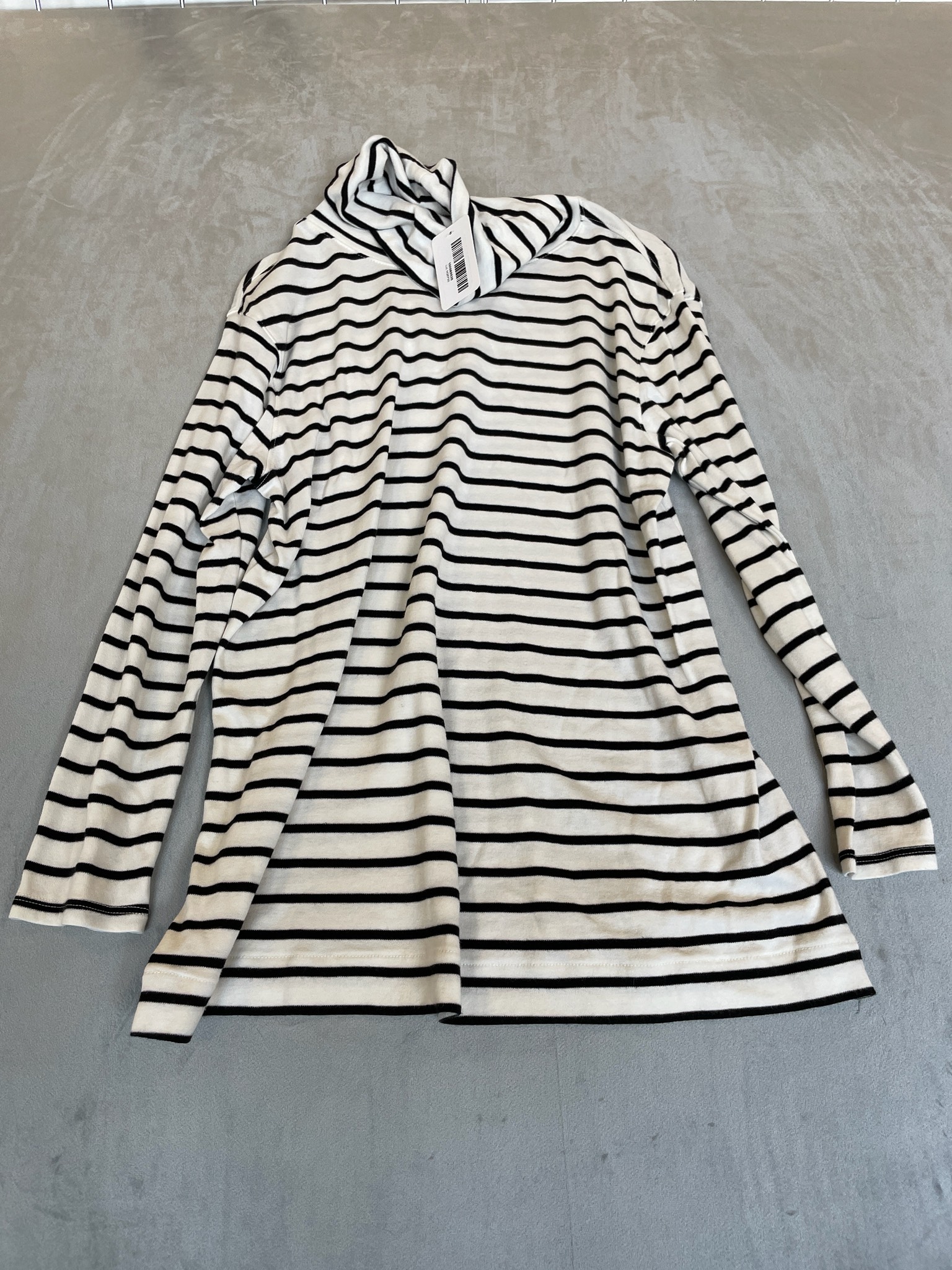 Westbound White Striped Cotton-Modal Long Sleeve Top Size L