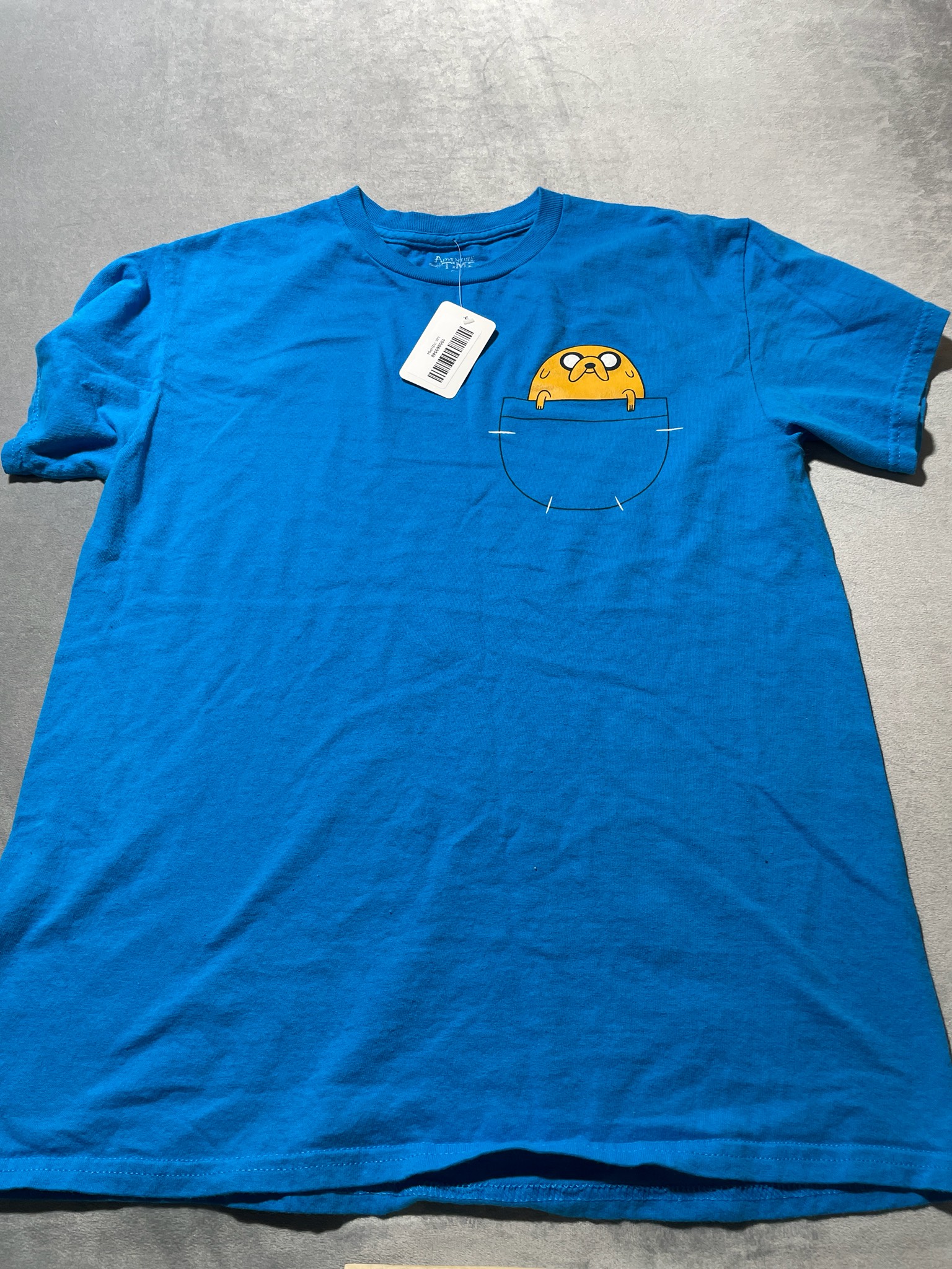 Adventure Time Bright Blue Cotton graphic t shirt size medium