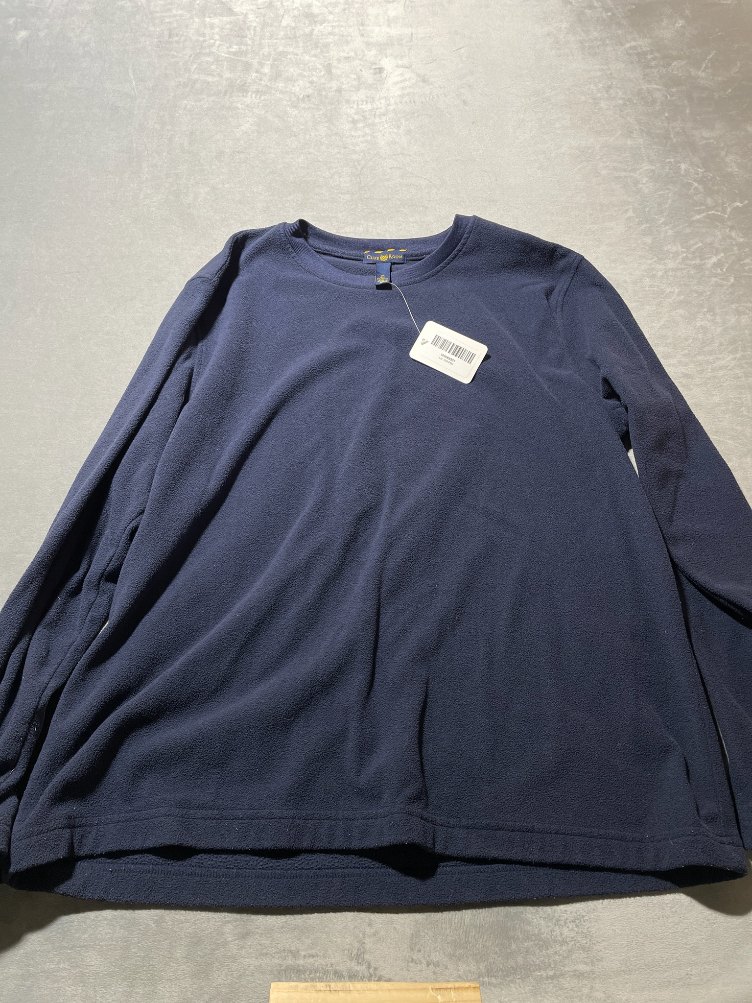 Club Room Navy Fleece Pullover Size M