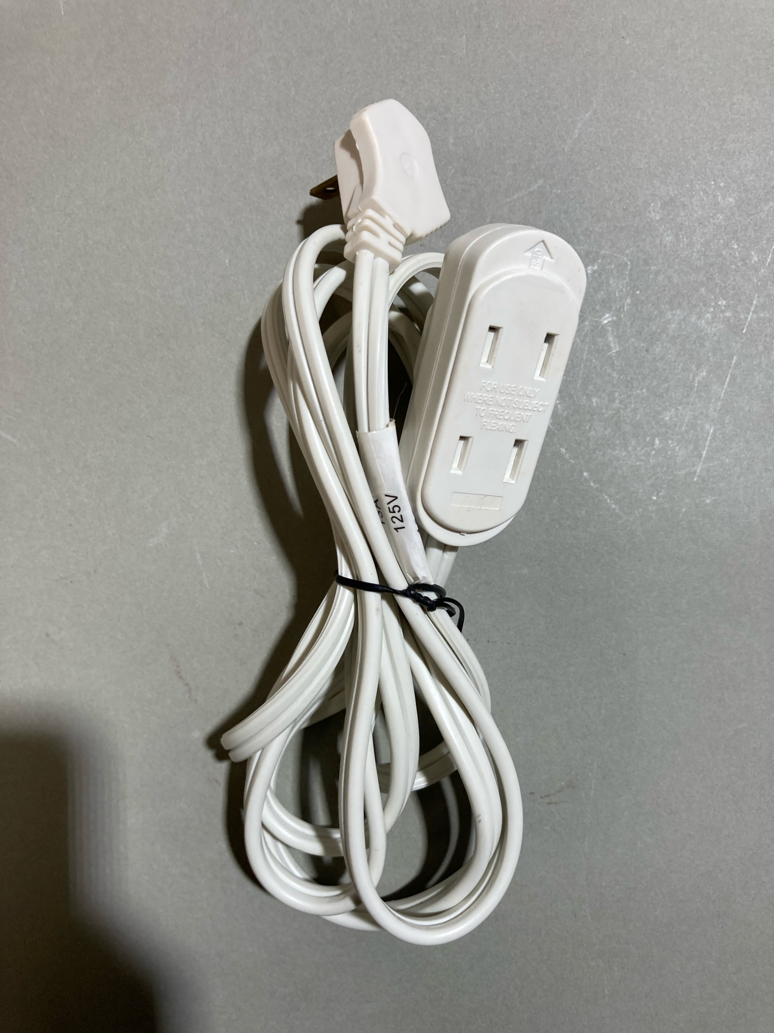 White Inline 2-Outlet Extension Cord