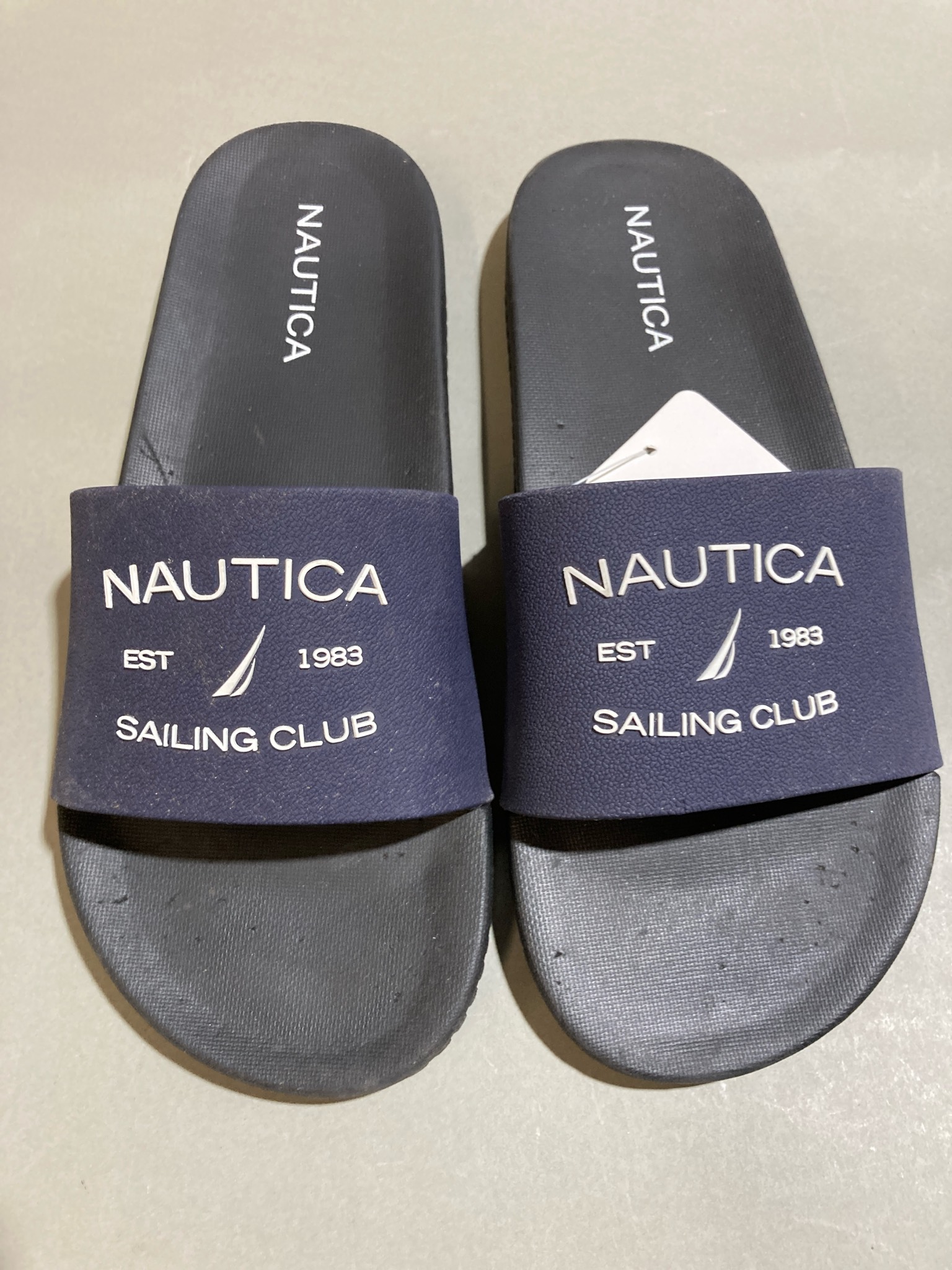 Nautica Navy Logo Slide Sandals