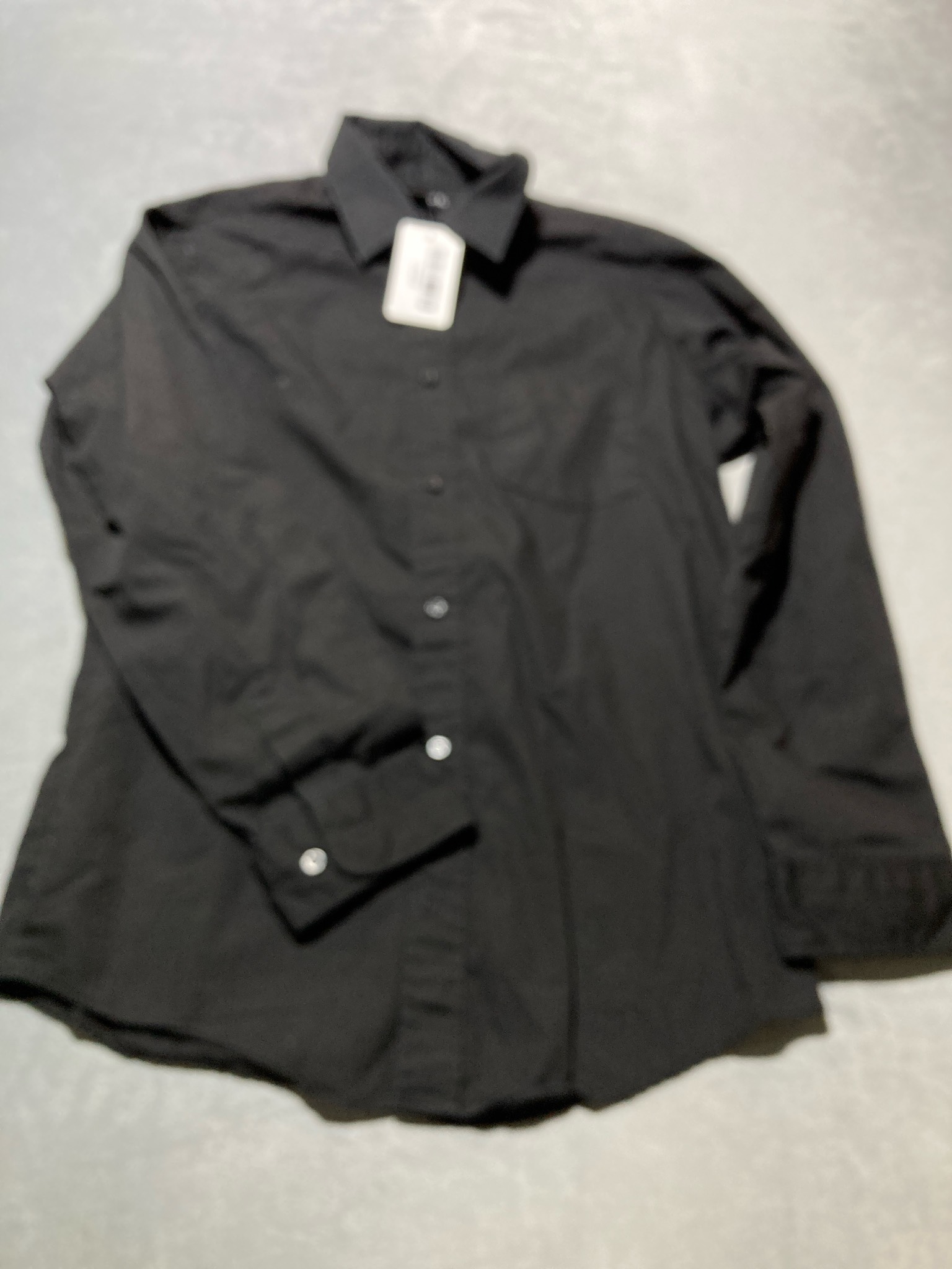 George Black Cotton Blend Long Sleeve Button-Up Shirt Size XXL/2XG