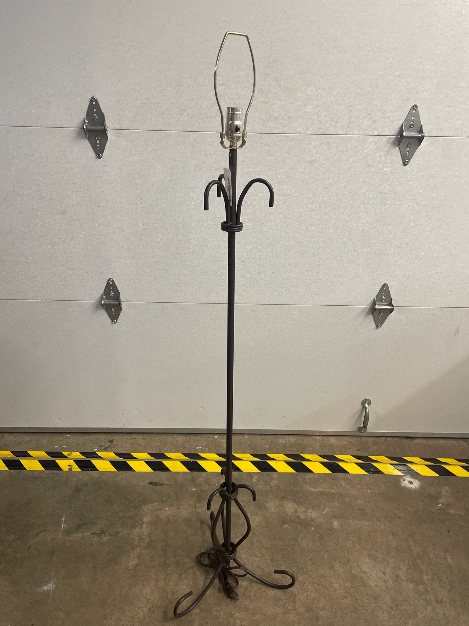 Dark Brown Scroll Base Floor Lamp