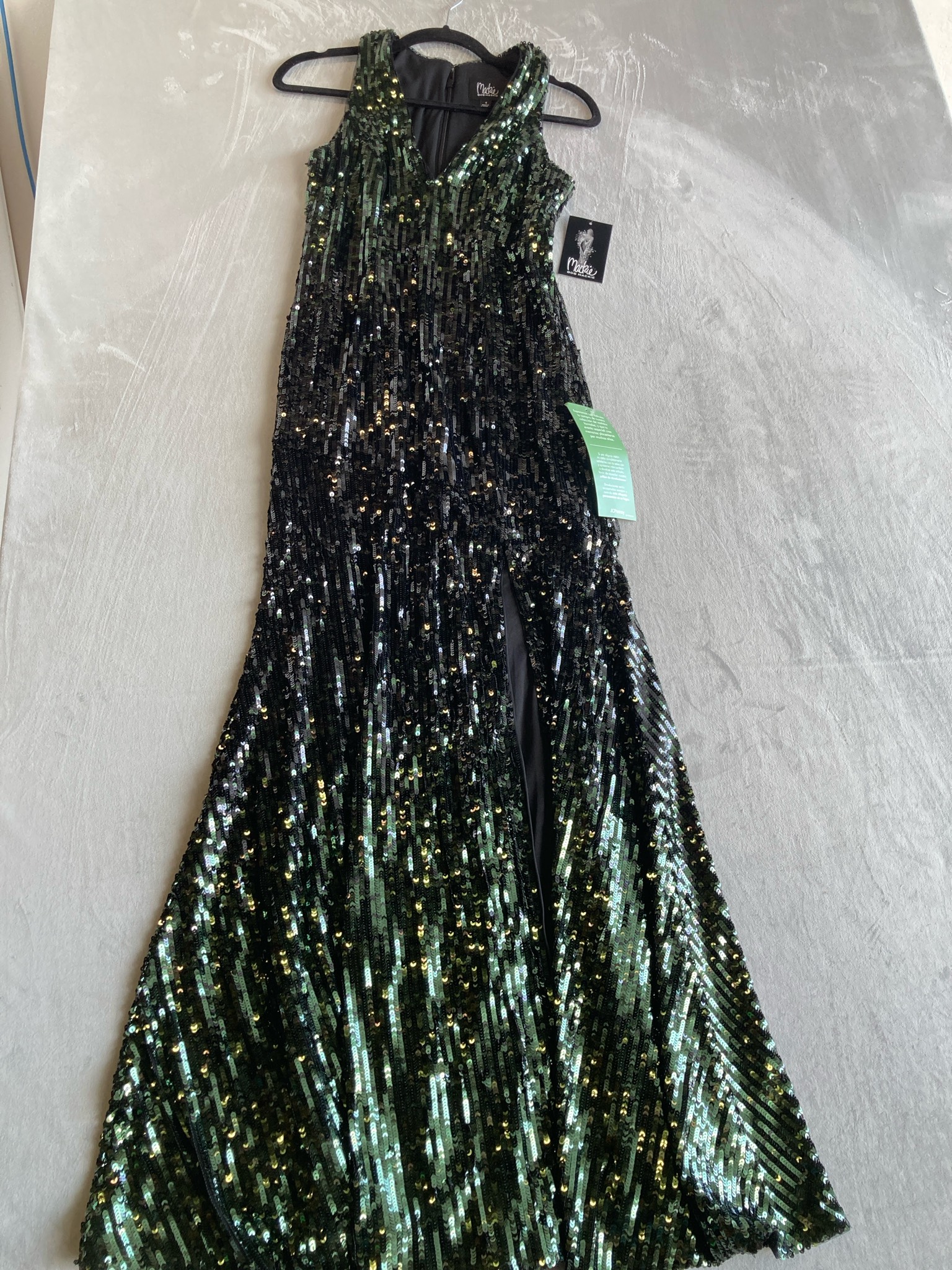 Bob Mackie Green and Black Sequin Dress Size Size 4