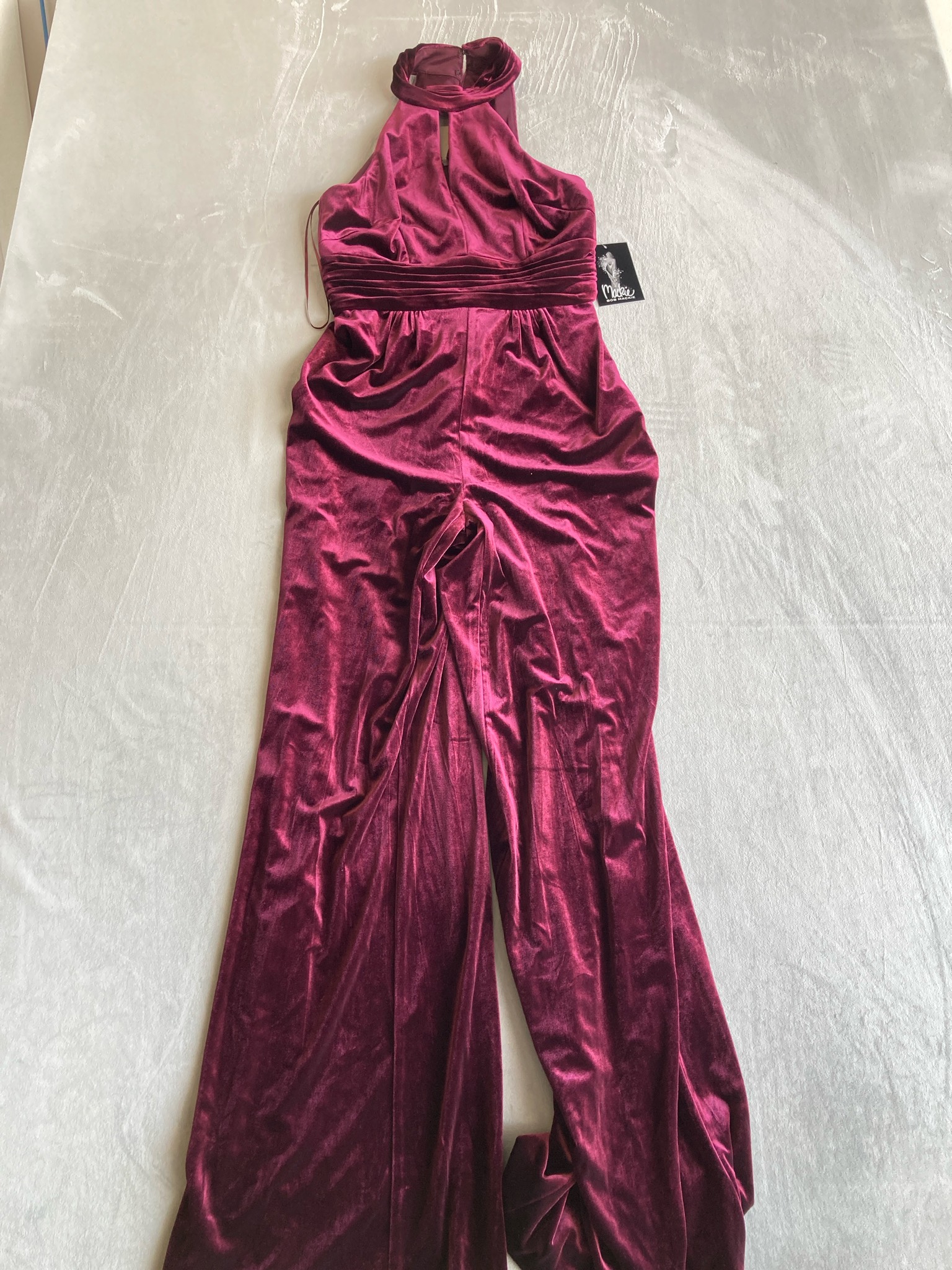 Bob Mackie Burgundy Velvet Jumpsuit Size Size 2