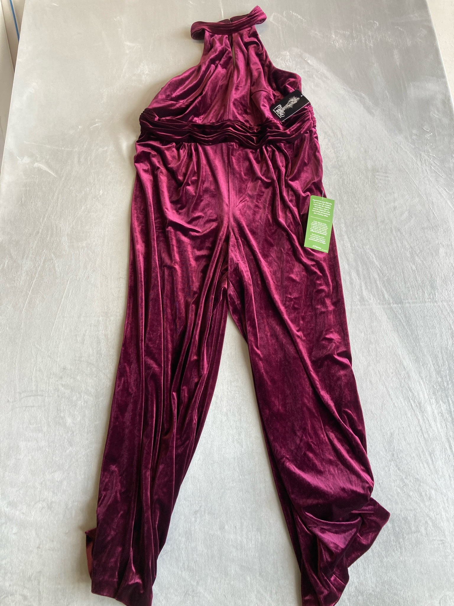Bob Mackie Burgundy Velvet Jumpsuit Size Size 20