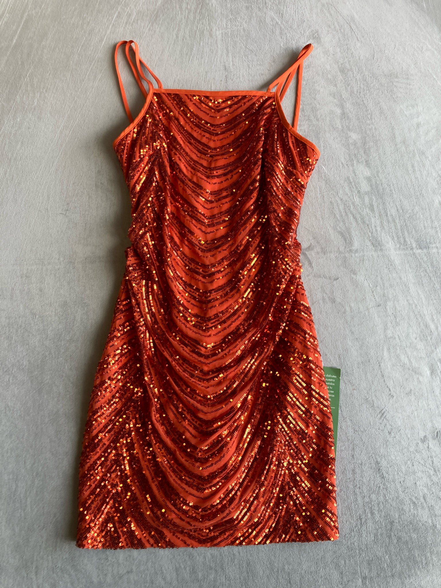 Bob Mackie Orange Sequin Dress Size Size 8