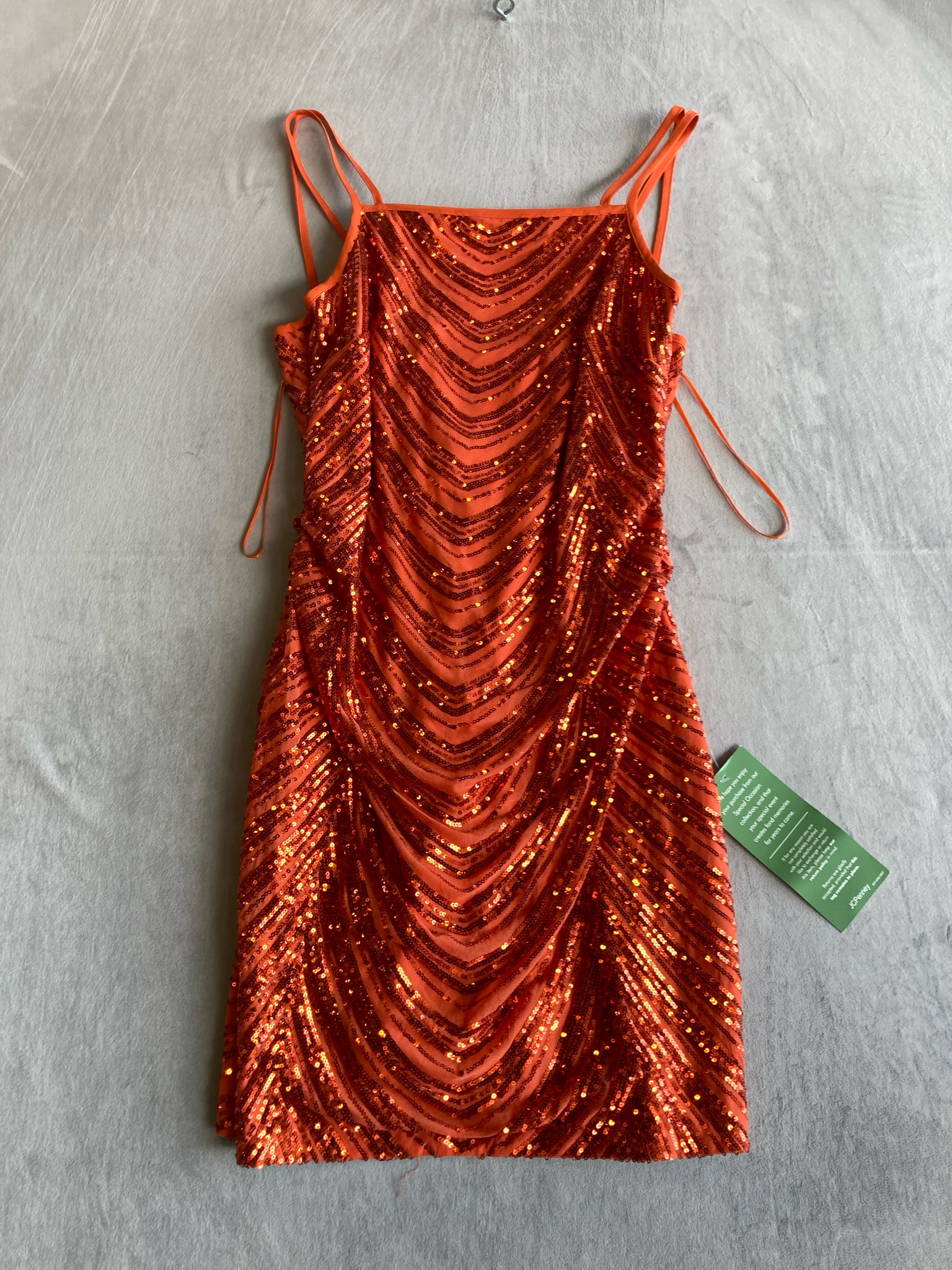 Bob Mackie Orange Sequin Dress Size Size 12