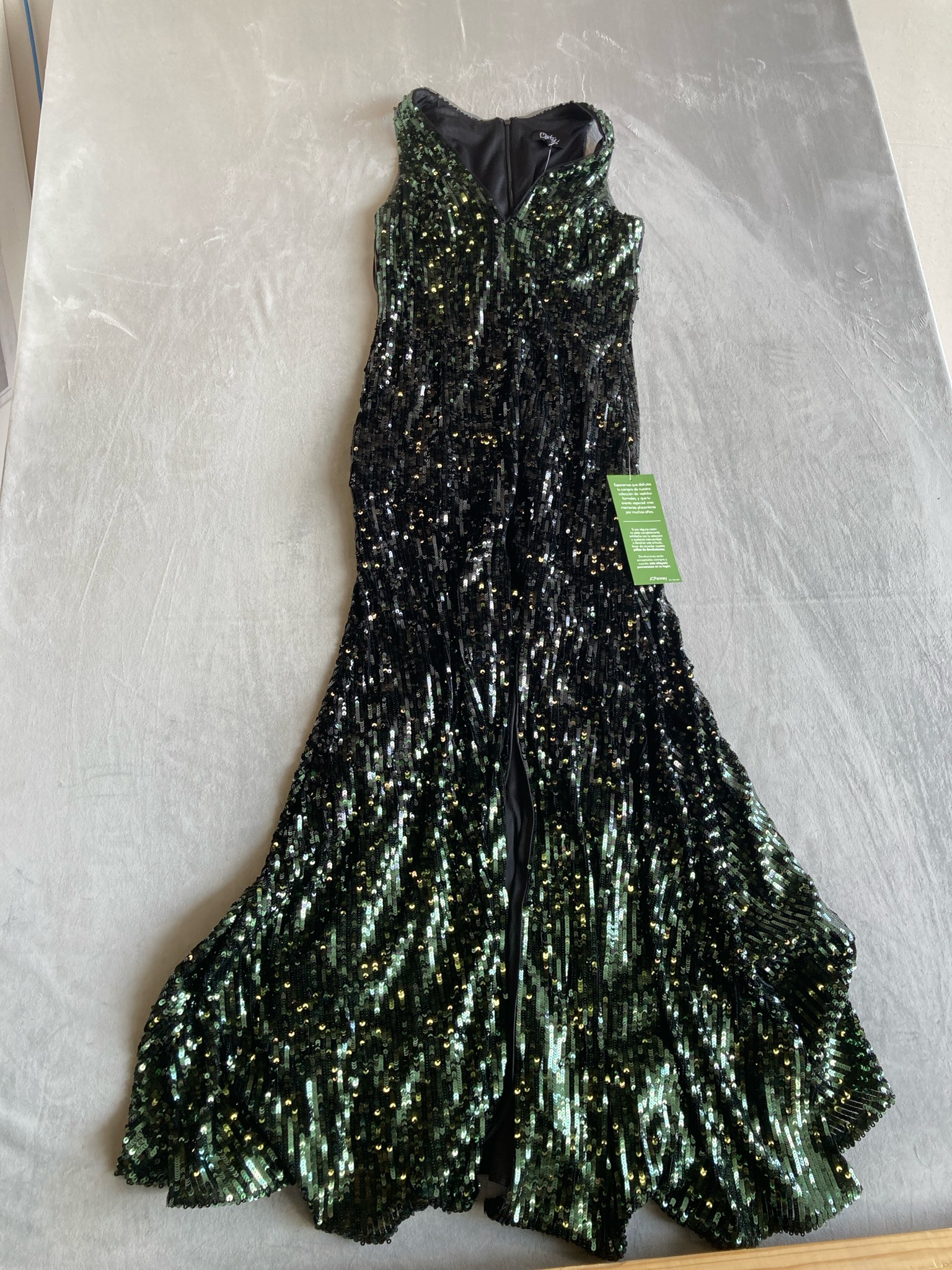 Malia Bob Mackie Black and Dark Green Sequin Dress Size Size 6