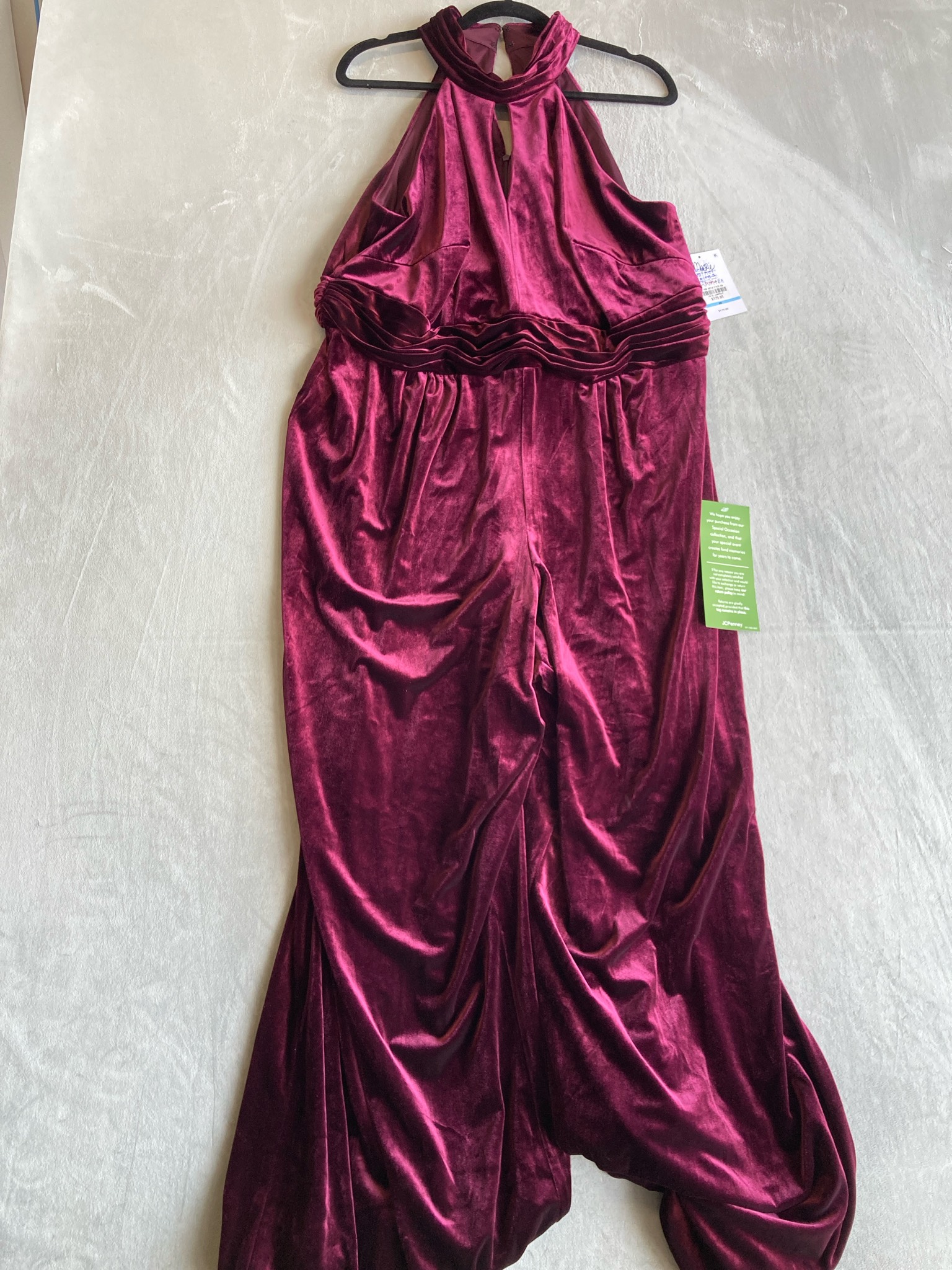 Bob Mackie Burgundy Velvet Jumpsuit Size Size 20