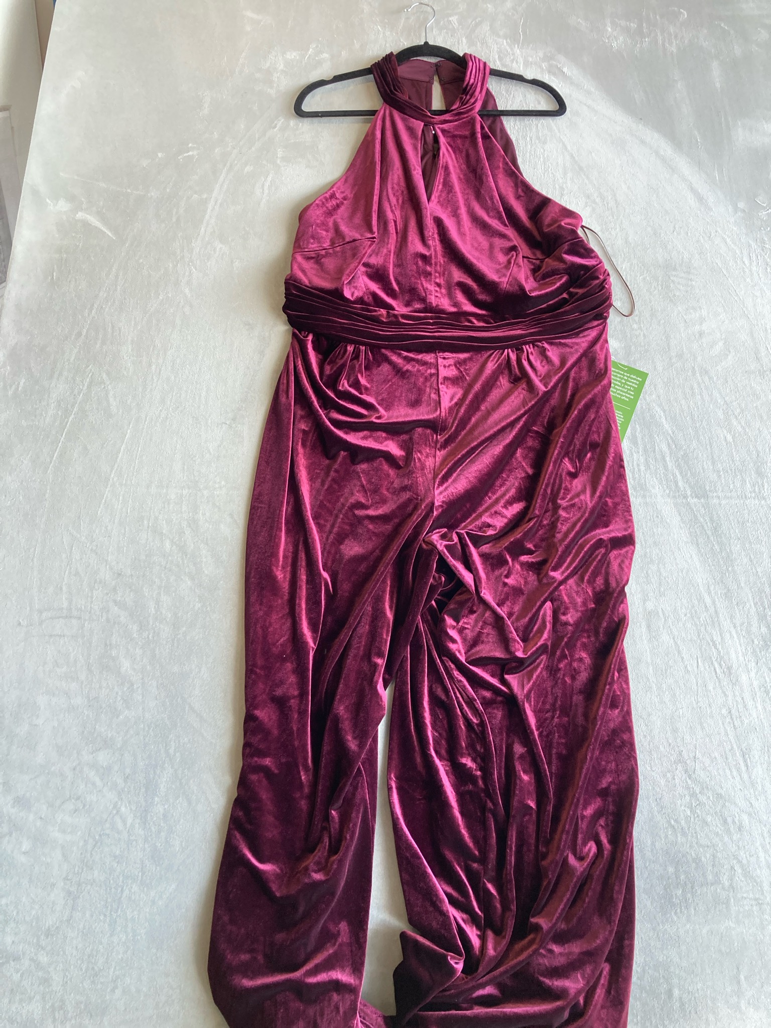 Bob Mackie Burgundy Velvet Jumpsuit Size Size 24