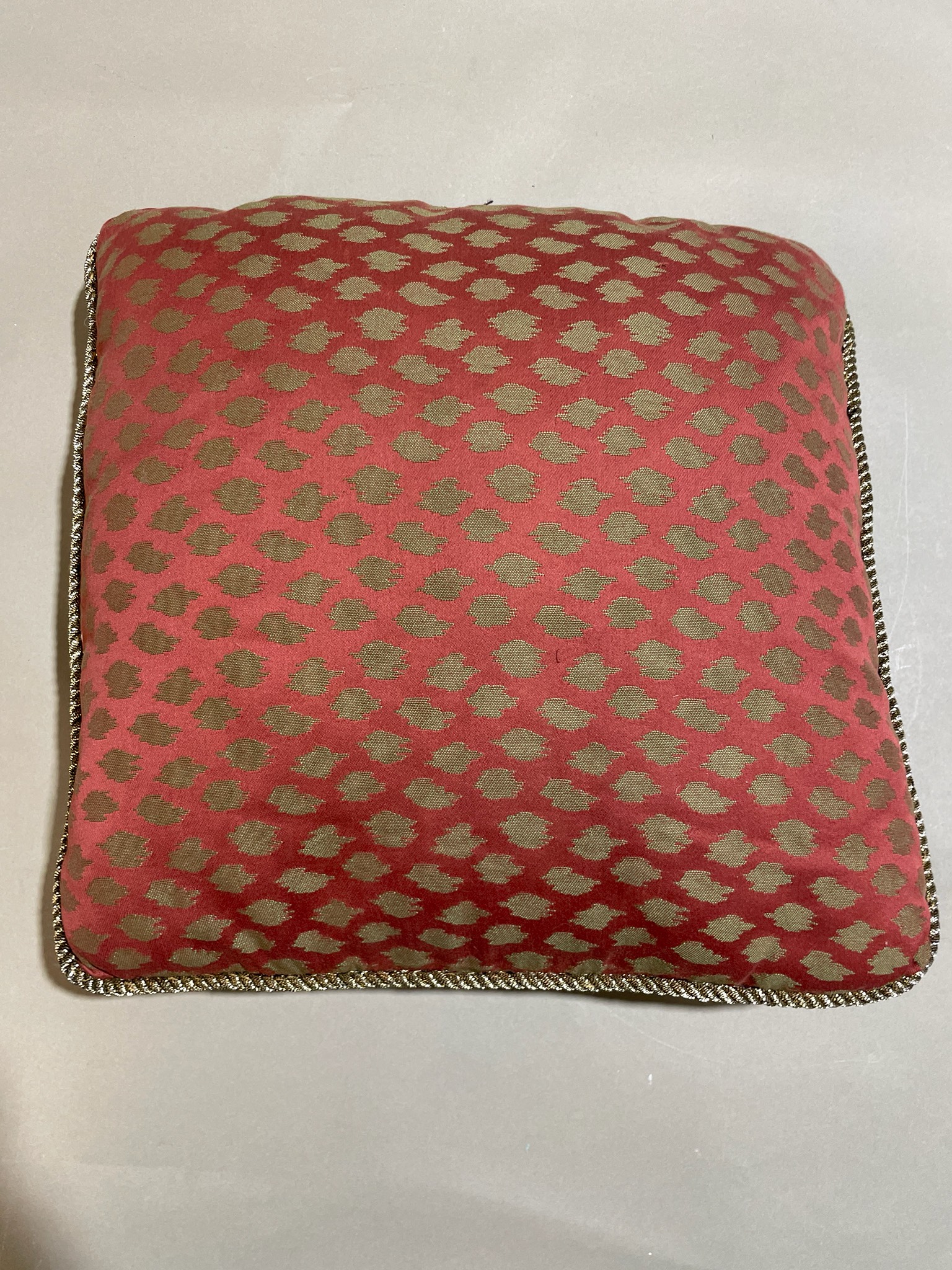 Red Coral Jacquard Throw Pillow