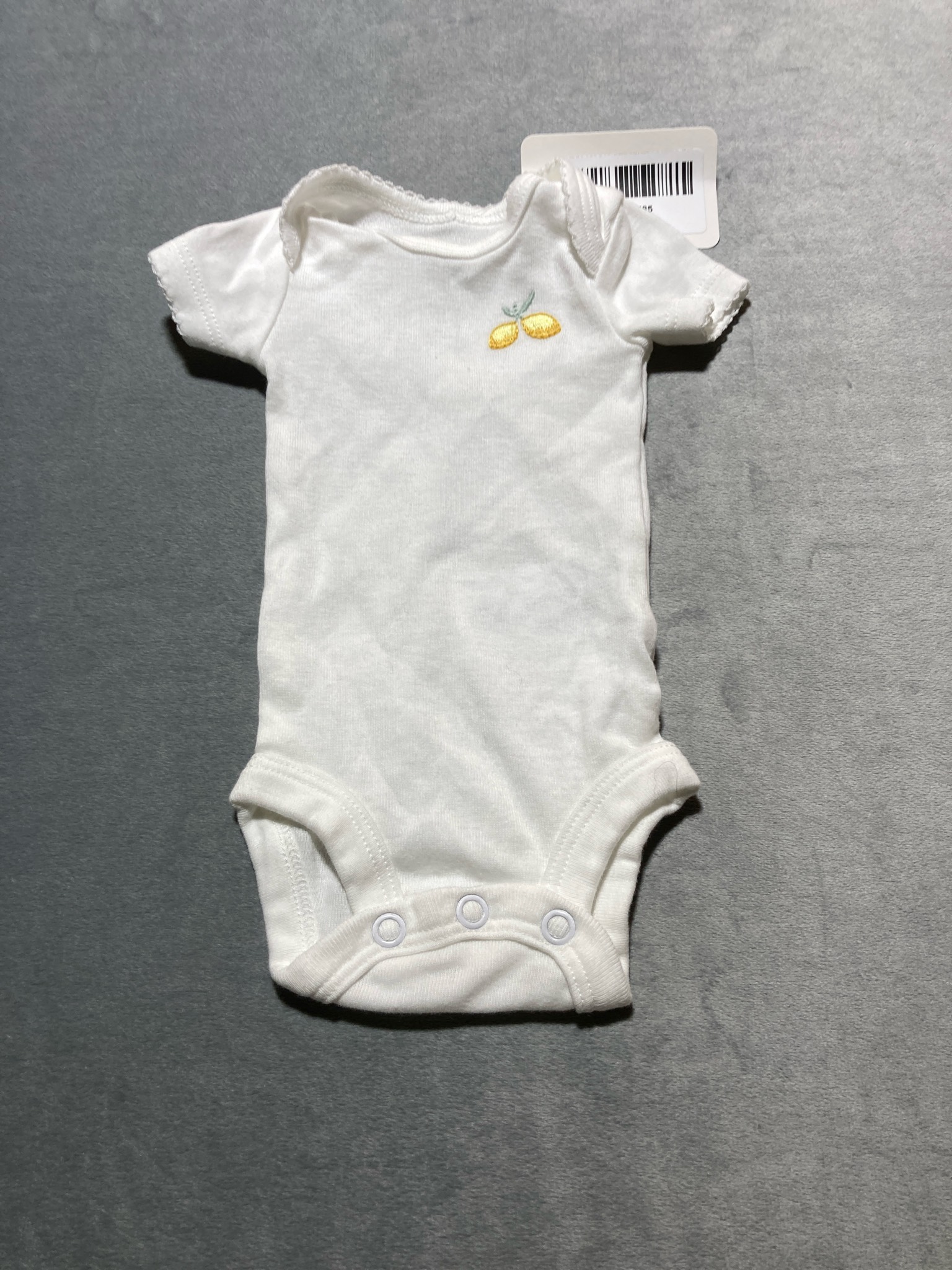 Carter's White Short-Sleeve cotton onesie