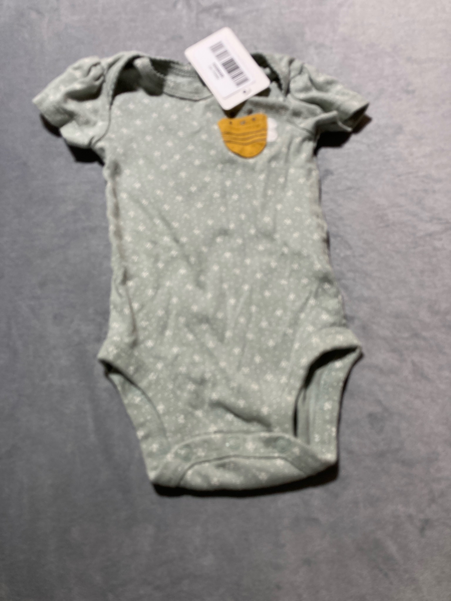 Carter's Sage Green Floral Knit onesie Size 3M